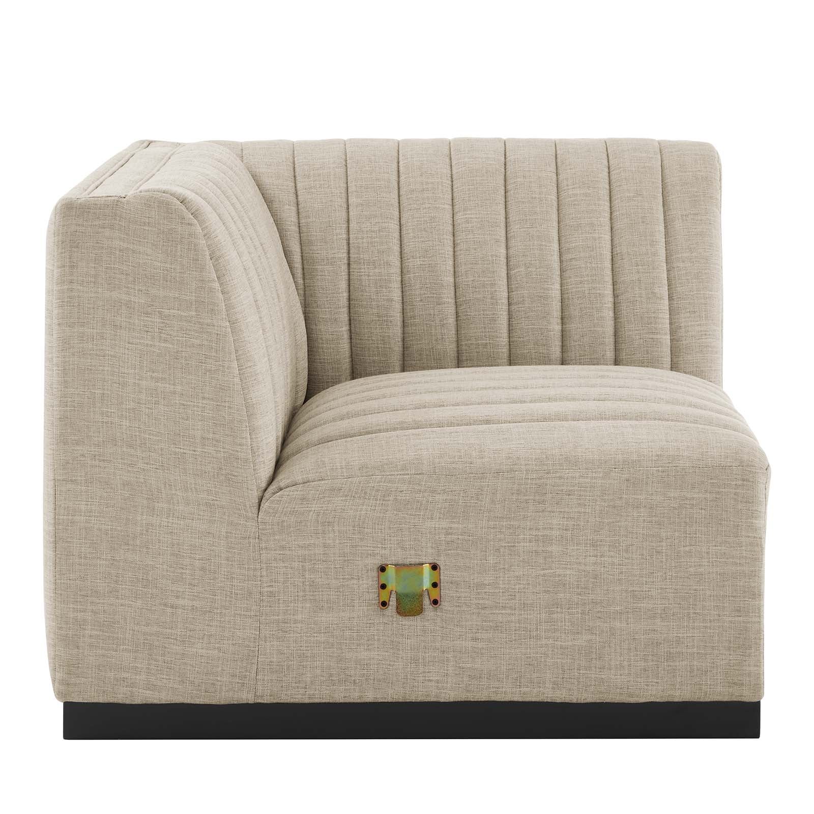Conjure 4-Piece Channel Tufted Upholstered Fabric L-Shaped Sectional by Modway