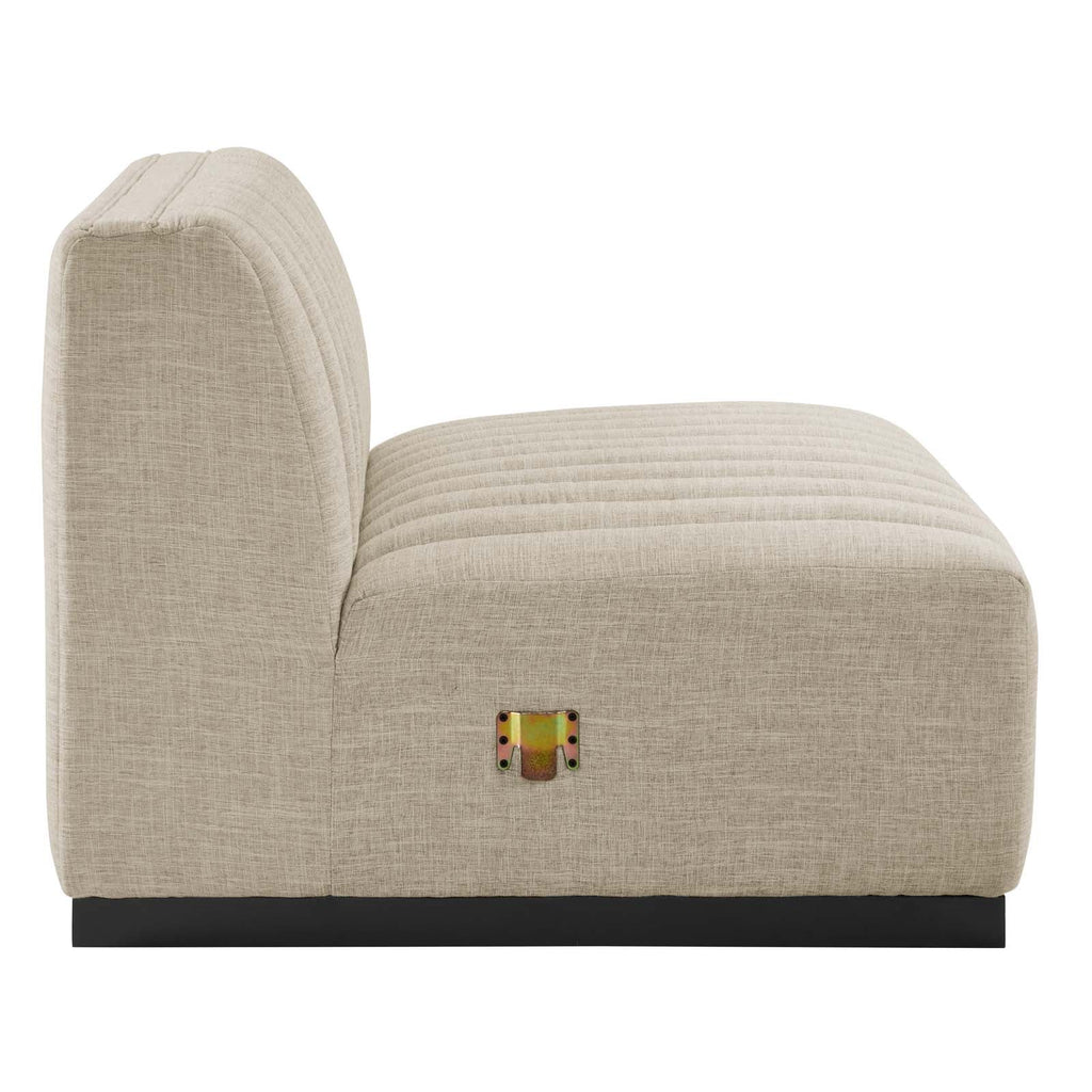 Conjure 6-Piece Channel Tufted Upholstered Fabric U-Shaped Sectional by Modway