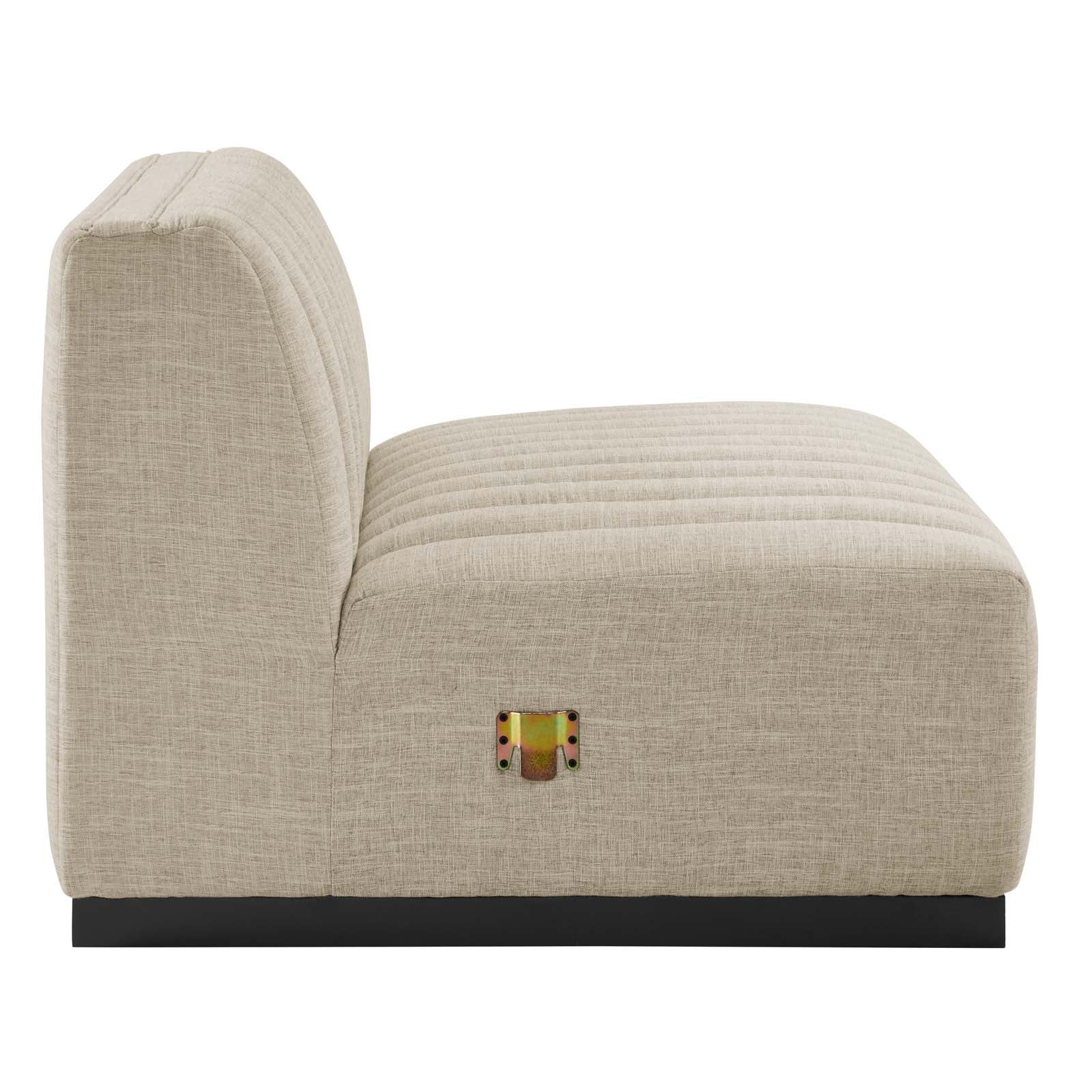 Conjure 6-Piece Channel Tufted Upholstered Fabric U-Shaped Sectional by Modway