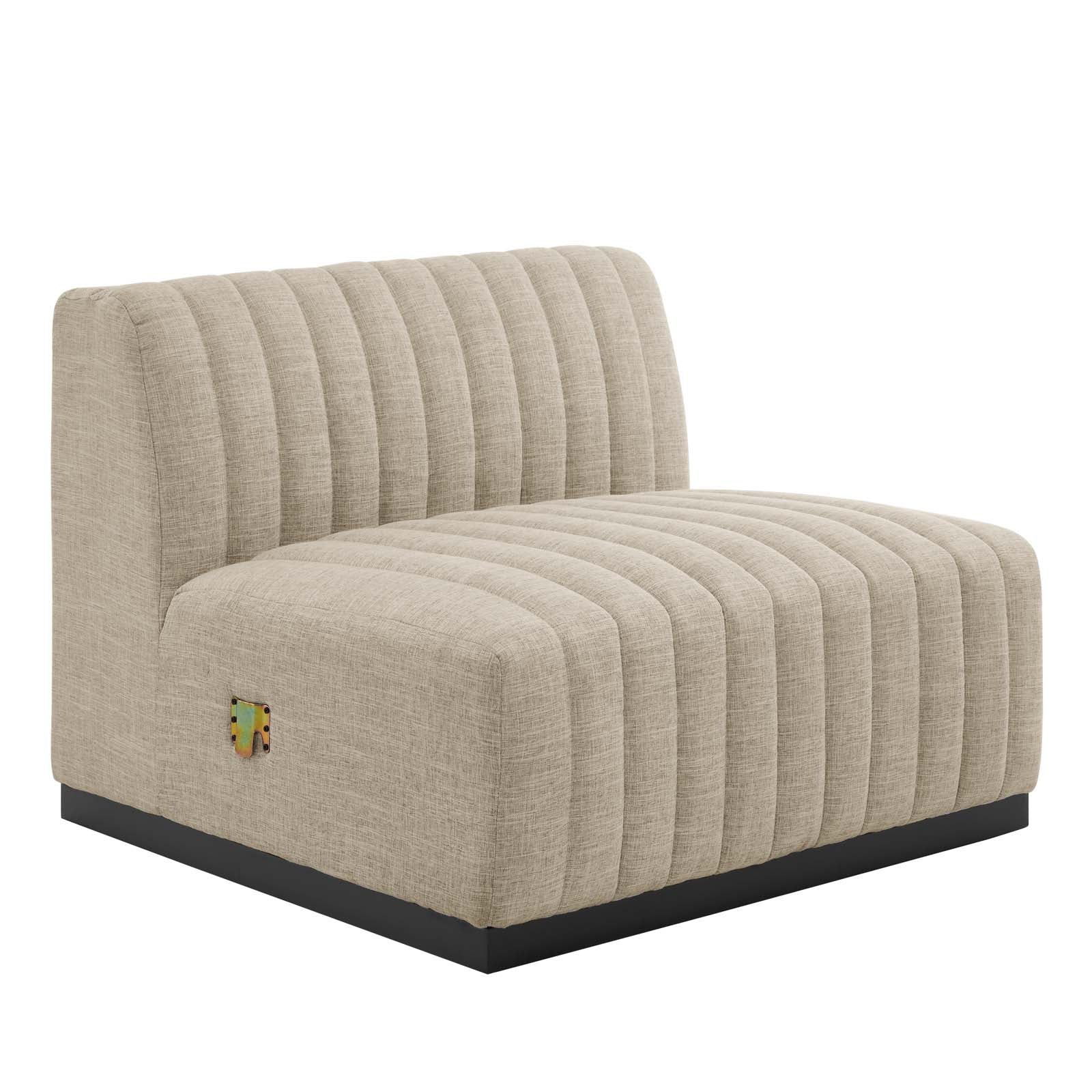 Conjure 5-Piece Channel Tufted Upholstered Fabric Sectional by Modway