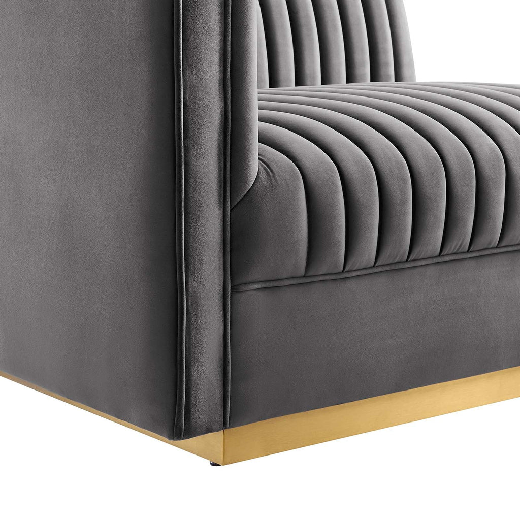 Sanguine Channel Tufted Performance Velvet Modular Sectional Sofa Loveseat by Modway