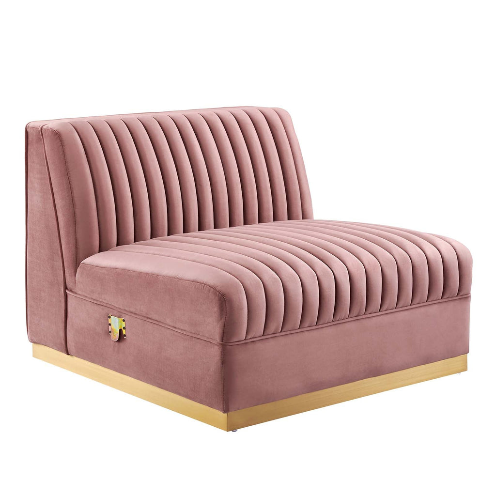 Sanguine 4-Piece Channel Tufted Performance Velvet Modular Sectional Sofa by Modway
