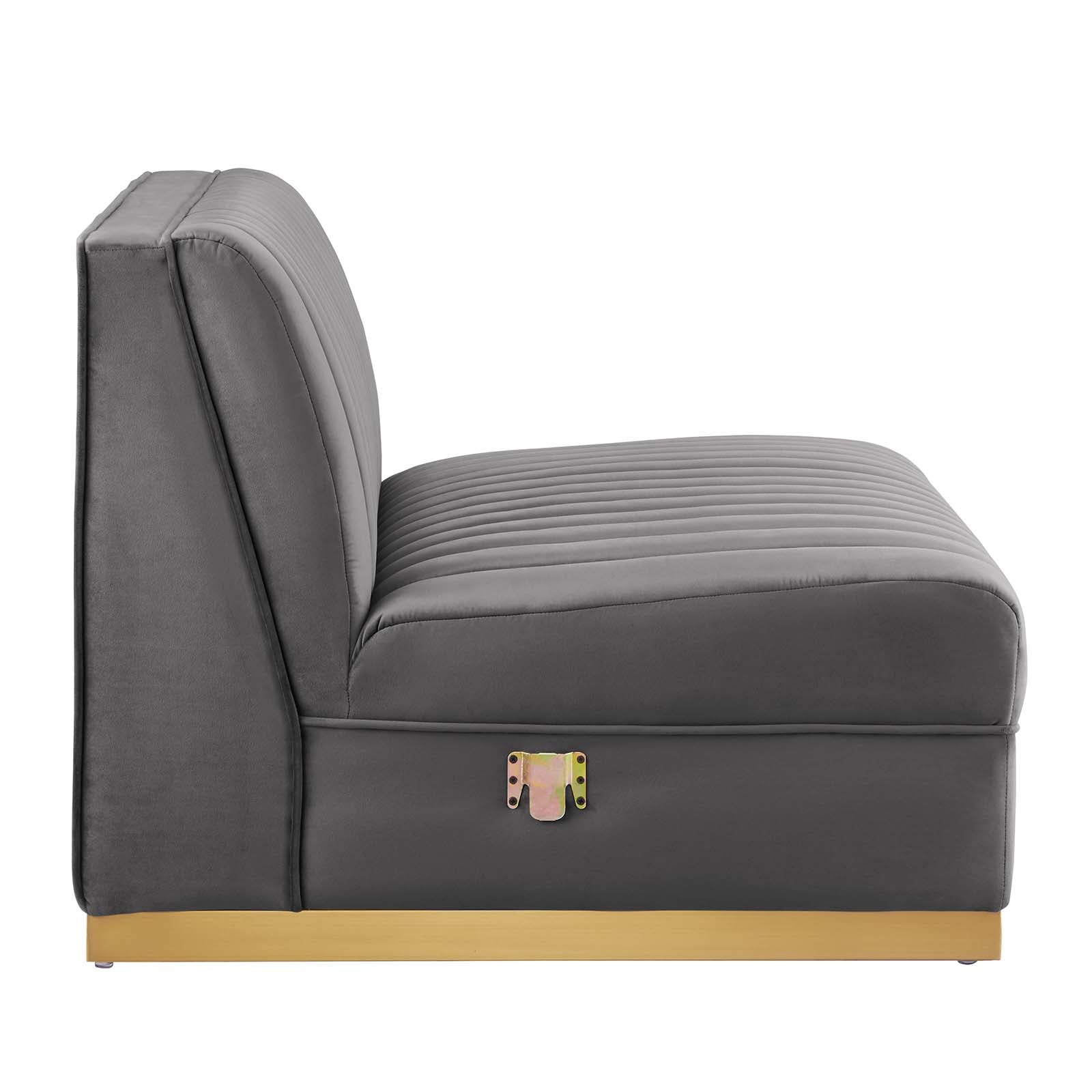 Sanguine 5-Piece Channel Tufted Performance Velvet Modular Sectional Sofa by Modway