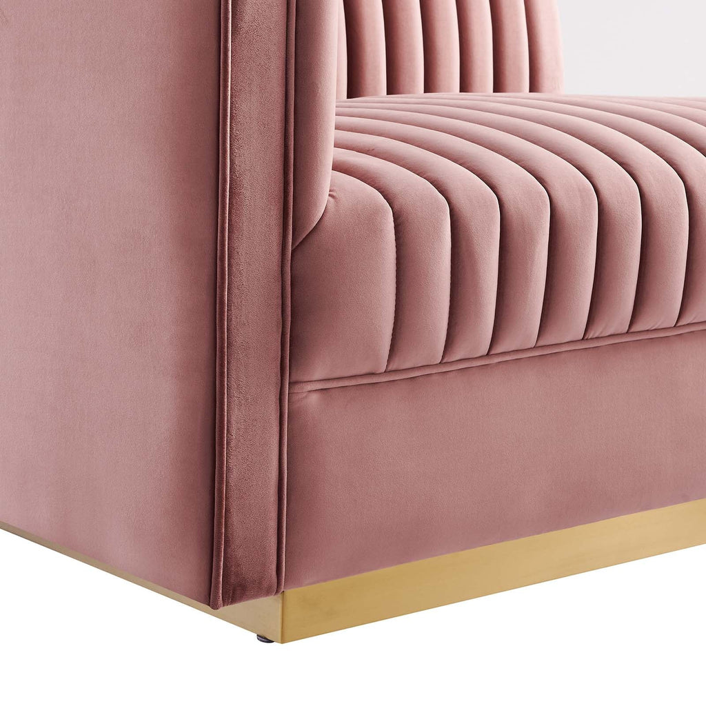 Sanguine 5-Piece Channel Tufted Performance Velvet Right-Facing Modular Sectional Sofa by Modway