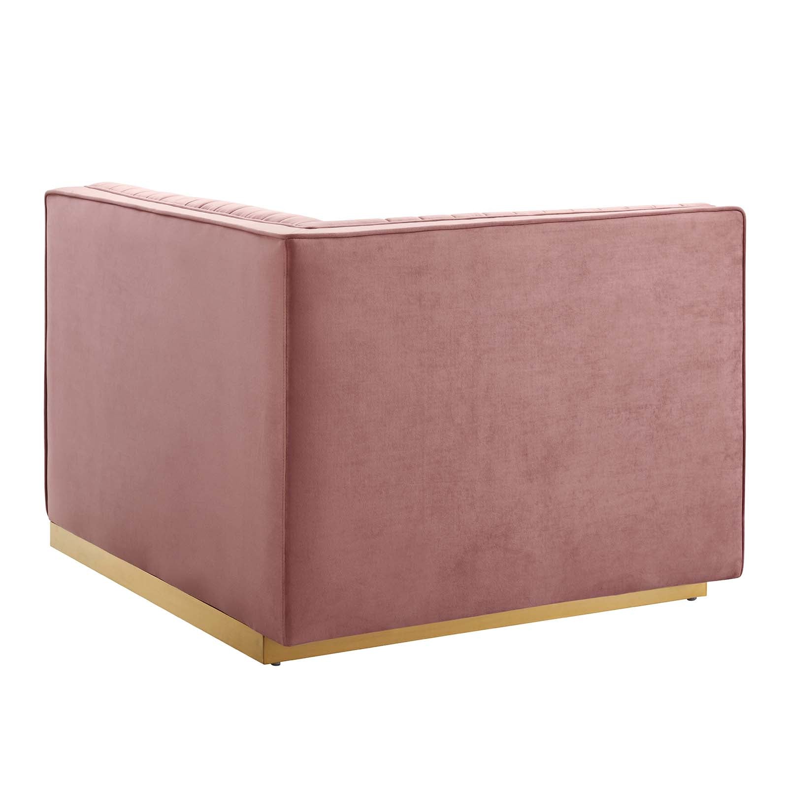 Sanguine 5-Piece Channel Tufted Performance Velvet Left-Facing Modular Sectional Sofa by Modway