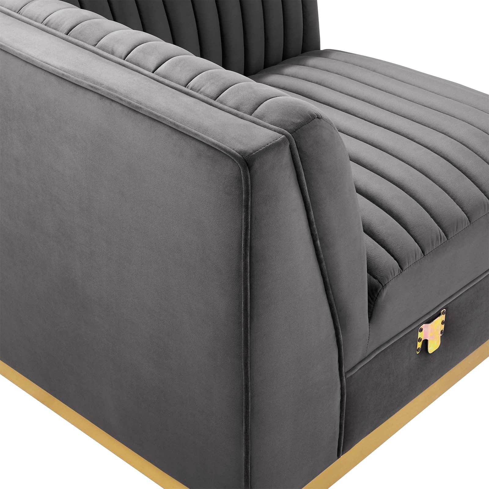 Sanguine 6-Piece Channel Tufted Performance Velvet Modular Sectional Sofa by Modway