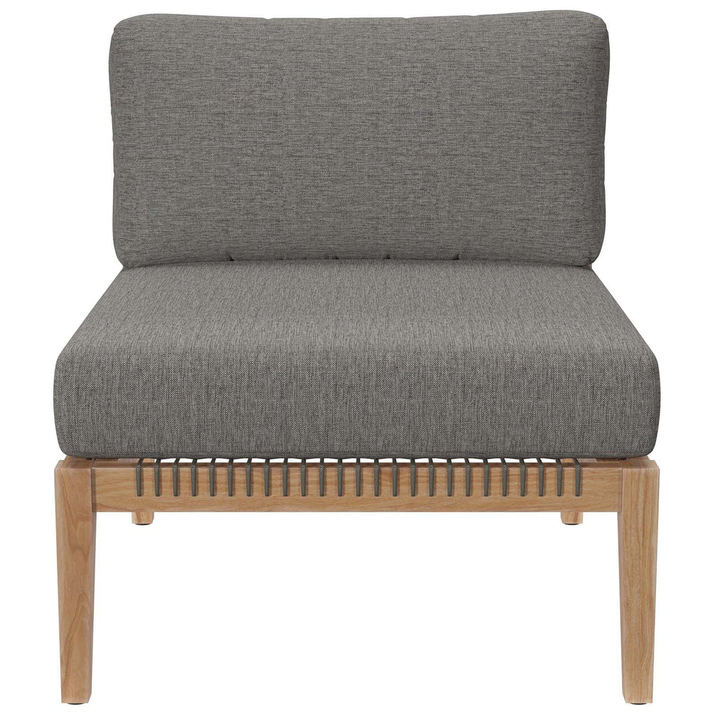 Clearwater Outdoor Patio Teak Wood Armless Chair by Modway