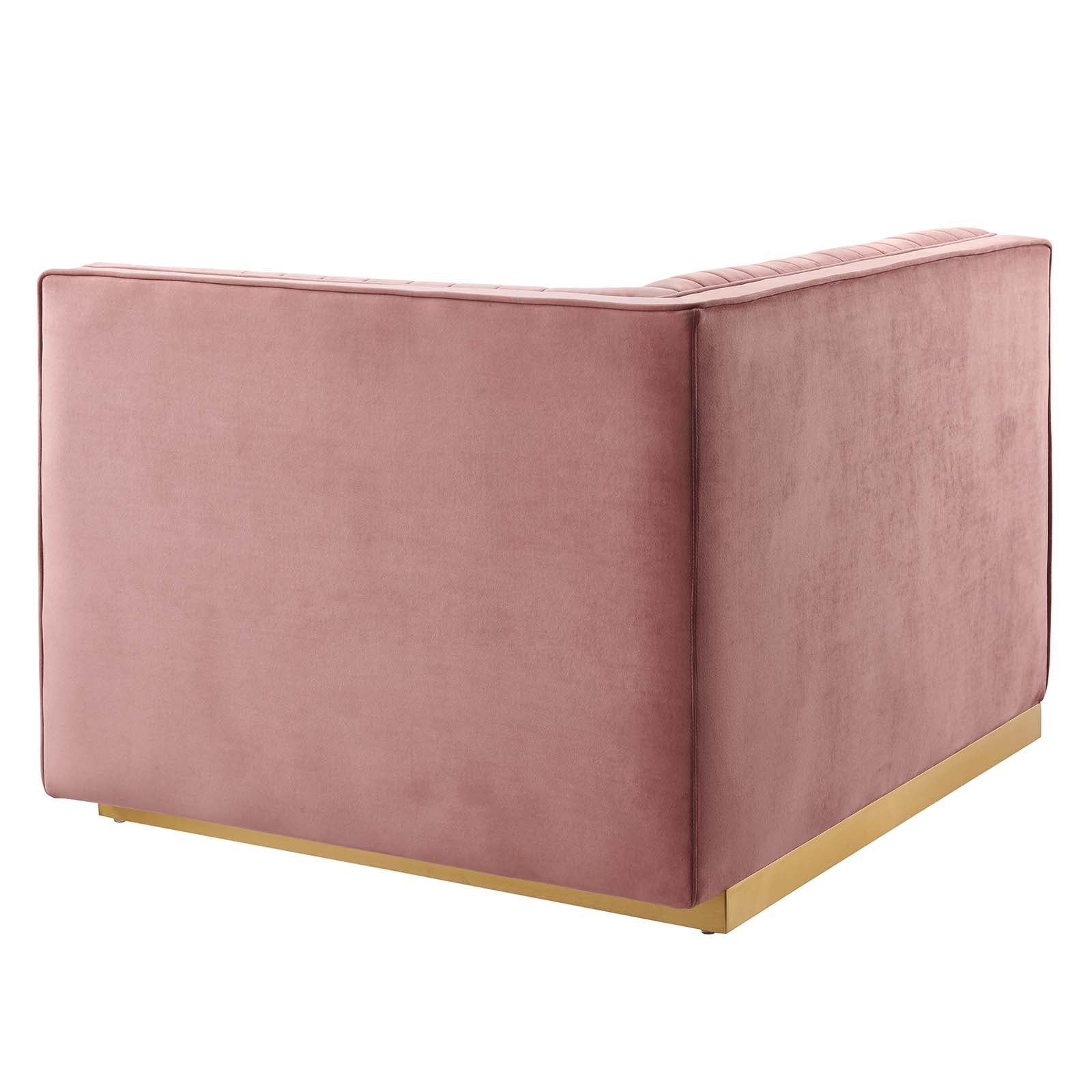 Sanguine Channel Tufted Performance Velvet Modular Sectional Sofa Right-Arm Chair by Modway