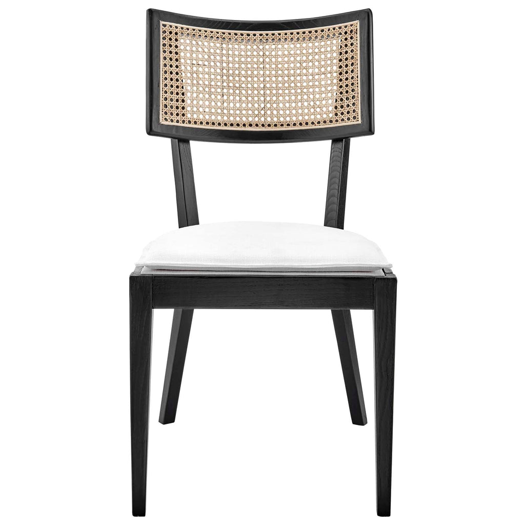 Caledonia Fabric Upholstered Wood Dining Chair Set of 2 by Modway