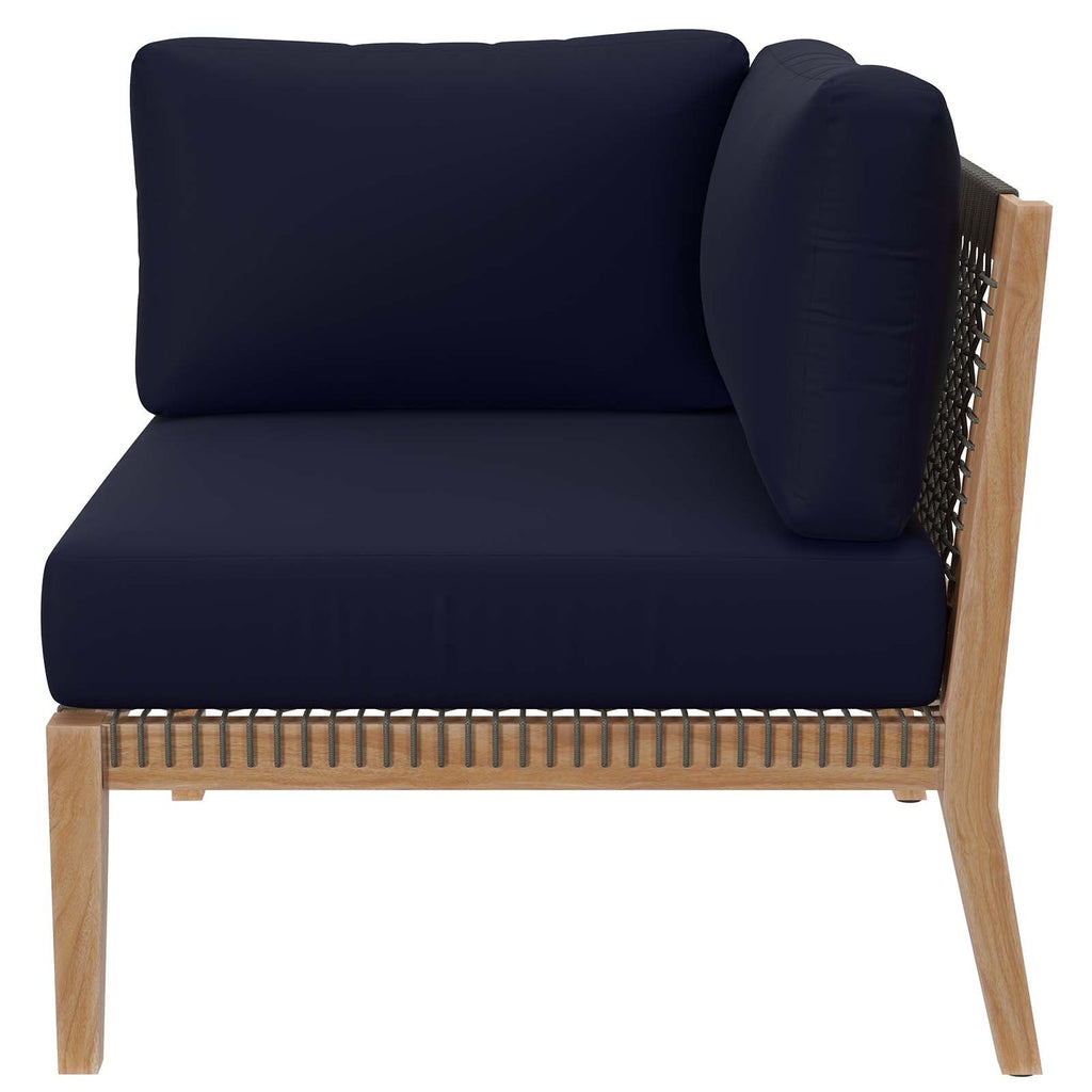 Clearwater 5-Piece Outdoor Patio Teak Wood Sectional Sofa by Modway