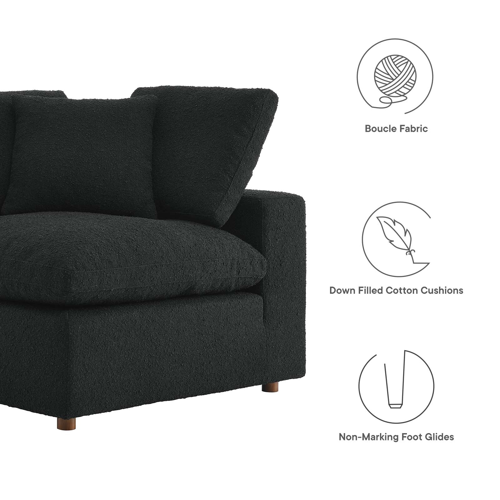 Commix Down Filled Overstuffed Boucle Fabric Corner Chair by Modway