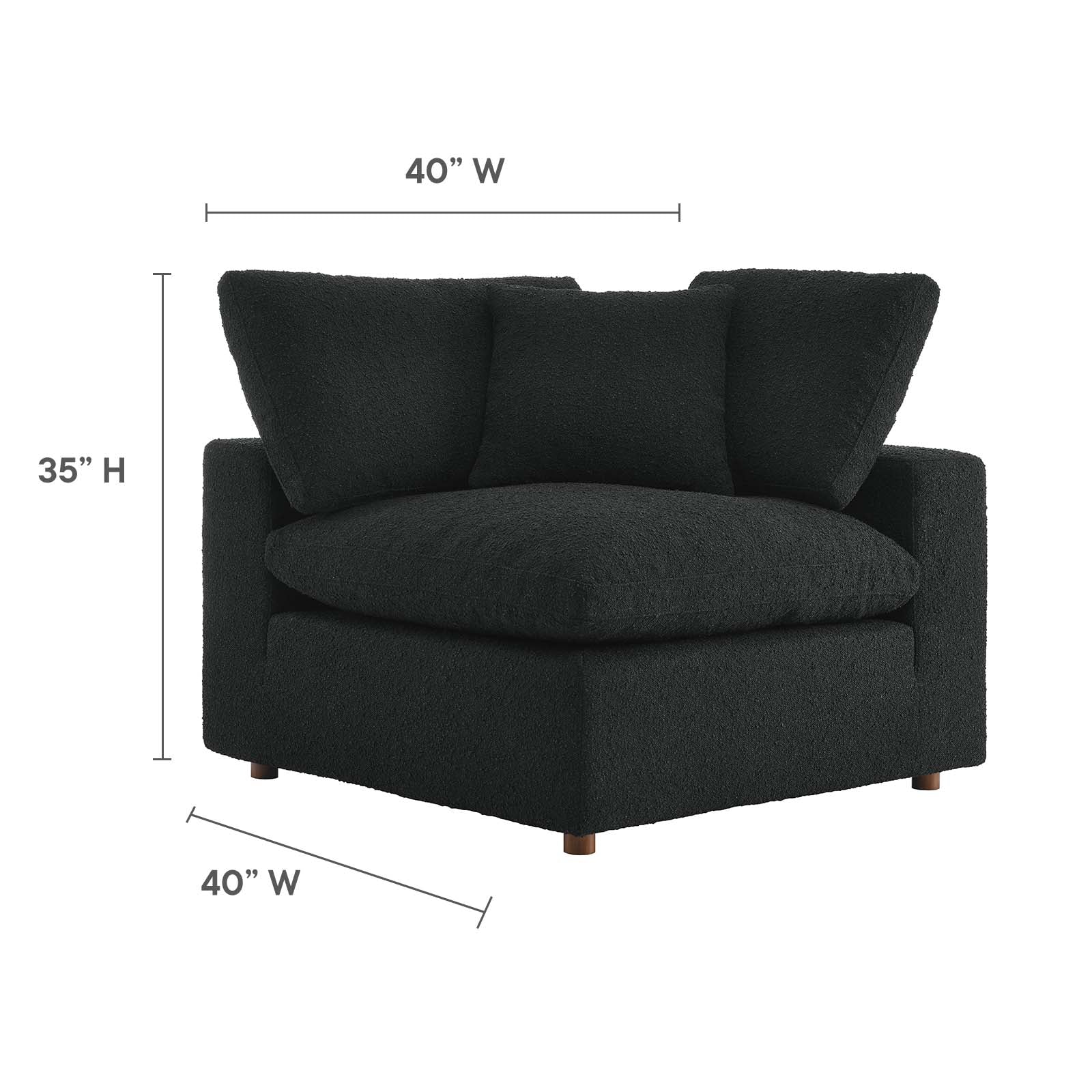Commix Down Filled Overstuffed Boucle Fabric Corner Chair by Modway