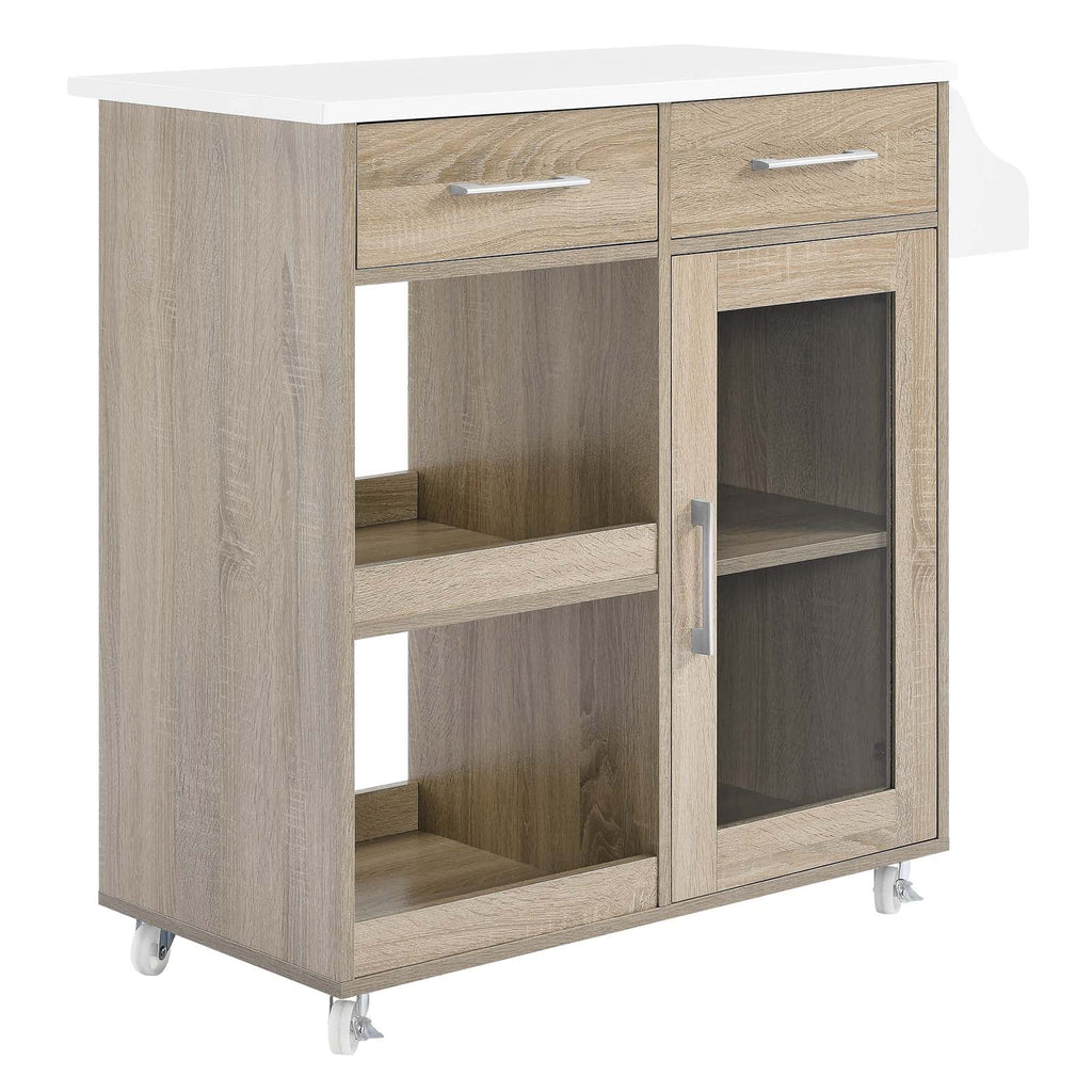 Culinary Kitchen Cart With Spice Rack by Modway