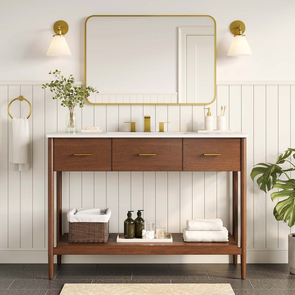 Zaire 48" Single Sink Compatible Bathroom Vanity Cabinet (Sink Basin Not Included) by Modway