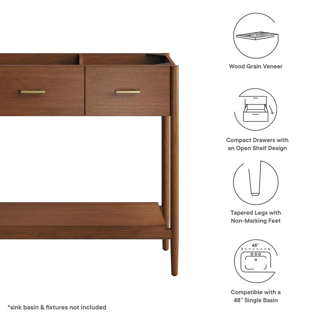 Zaire 48" Single Sink Compatible Bathroom Vanity Cabinet (Sink Basin Not Included) by Modway