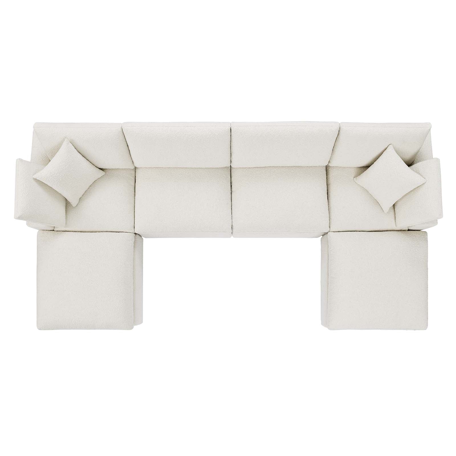 Commix 6-Piece Down Filled Overstuffed Boucle Sectional Sofa by Modway