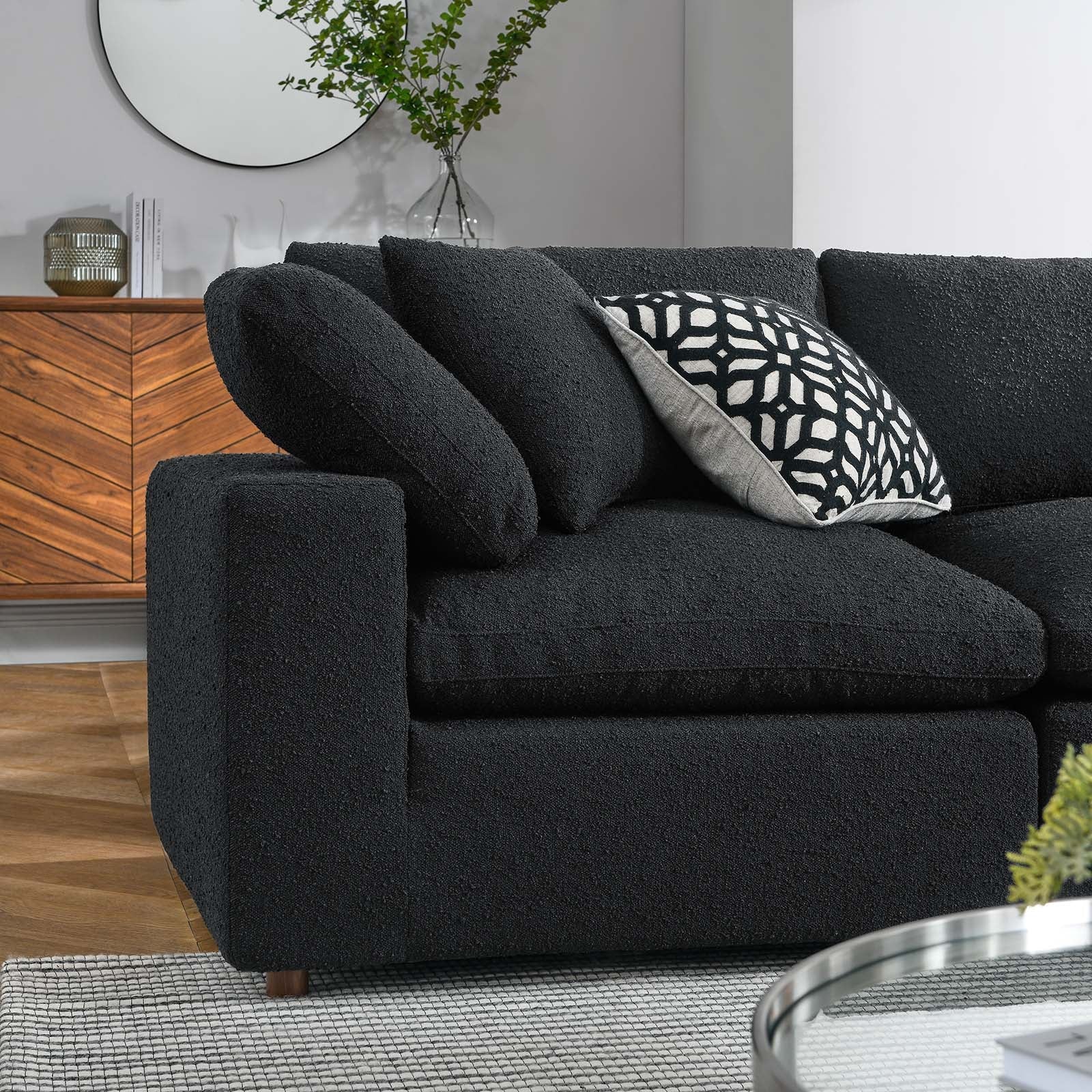 Commix 5-Piece Down Filled Overstuffed Boucle Sectional Sofa by Modway