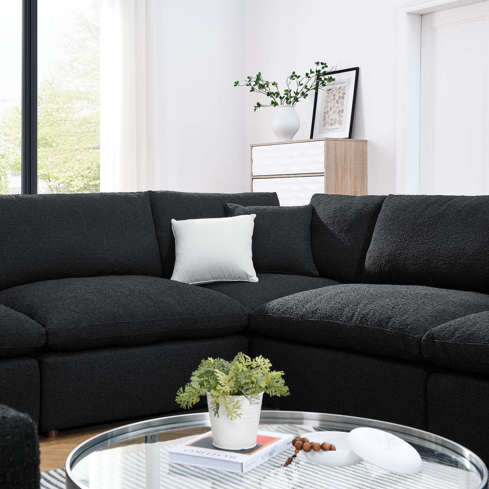 Commix 8-Piece Down Filled Overstuffed Boucle Fabric Sectional Sofa by Modway