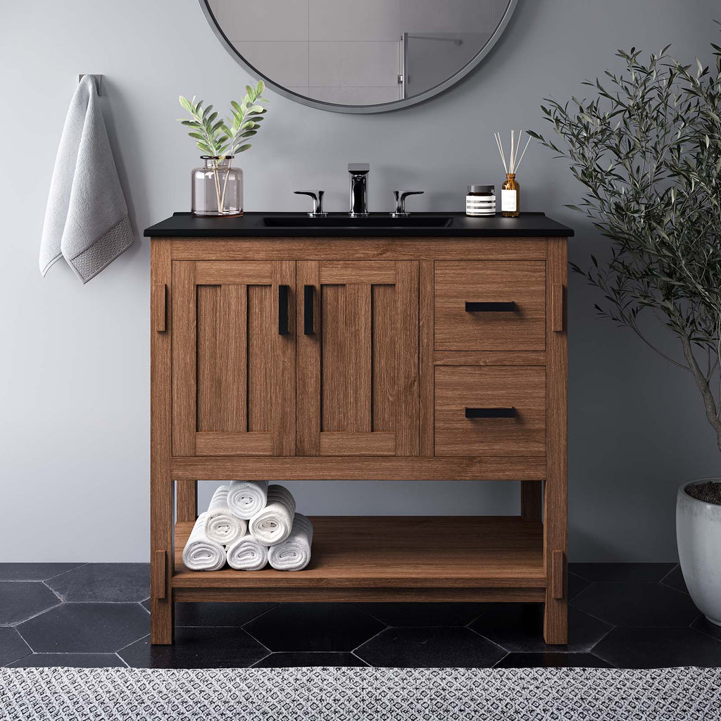 Ashlyn 36" Wood Bathroom Vanity Cabinet (Sink Basin Not Included) by Modway