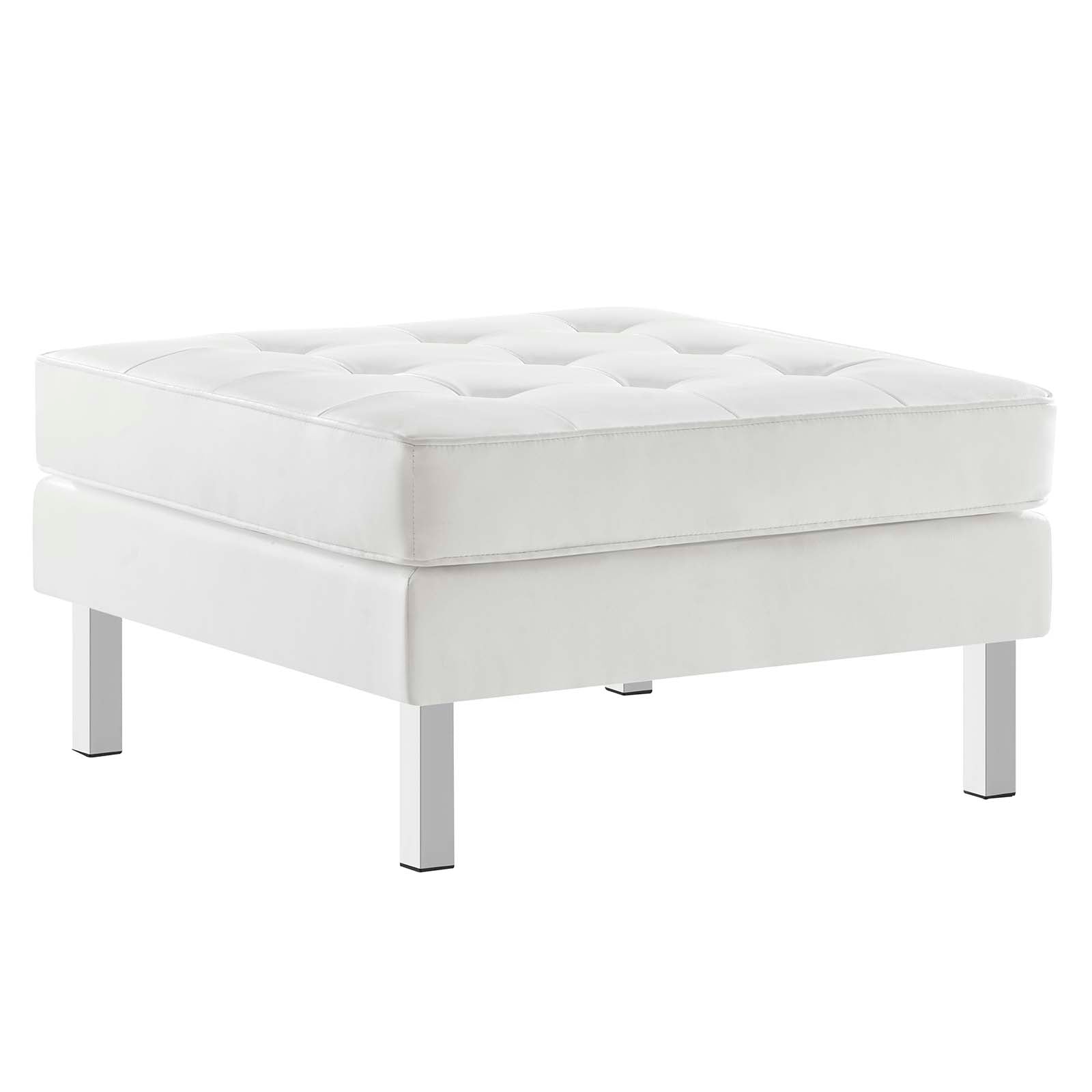 Loft Tufted Vegan Leather Sofa and Ottoman Set by Modway
