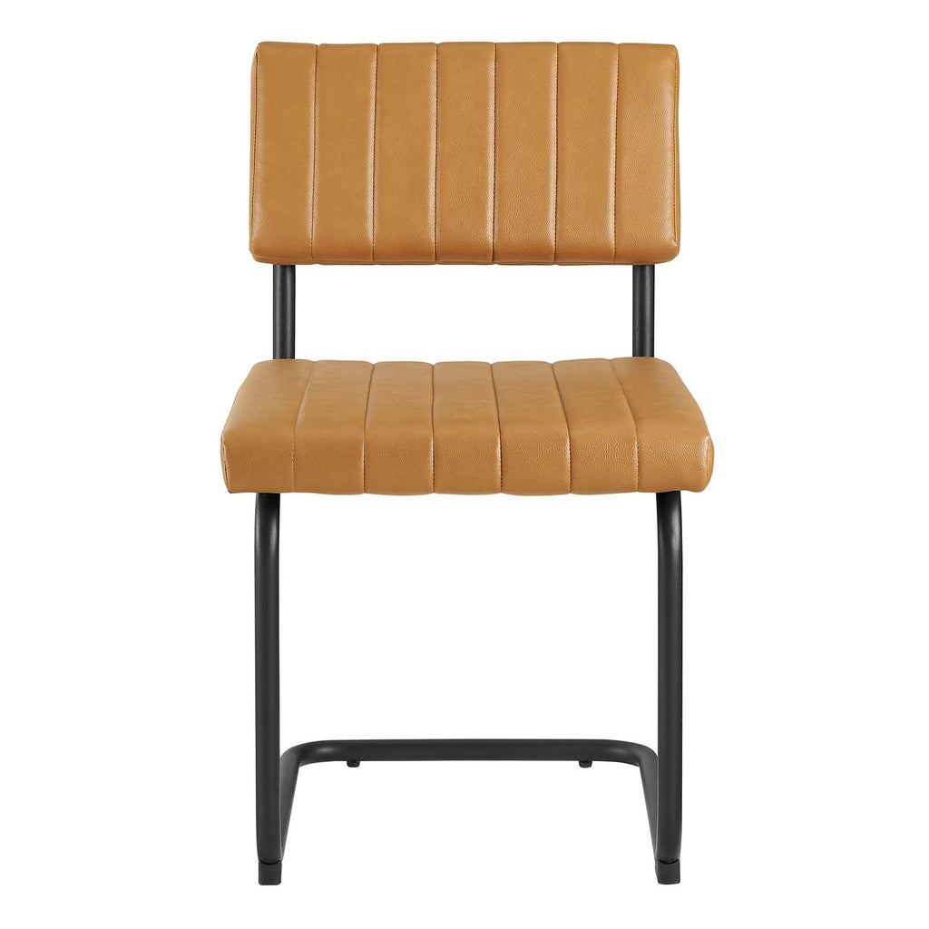 Parity Vegan Leather Dining Side Chairs Set of 2 by Modway