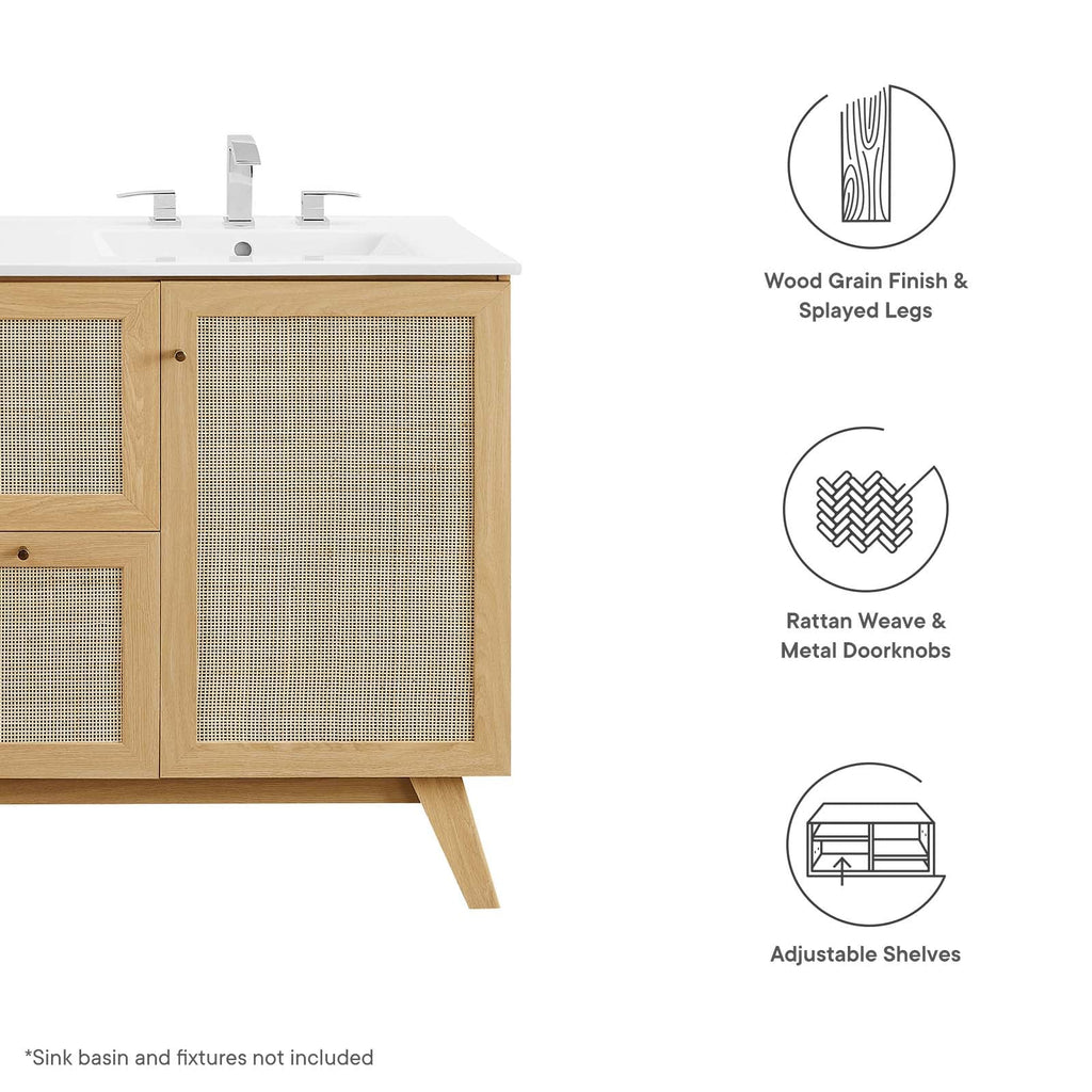 Soma 48" Single or Double Sink Compatible Bathroom Vanity Cabinet (Sink Basin Not Included) by Modway