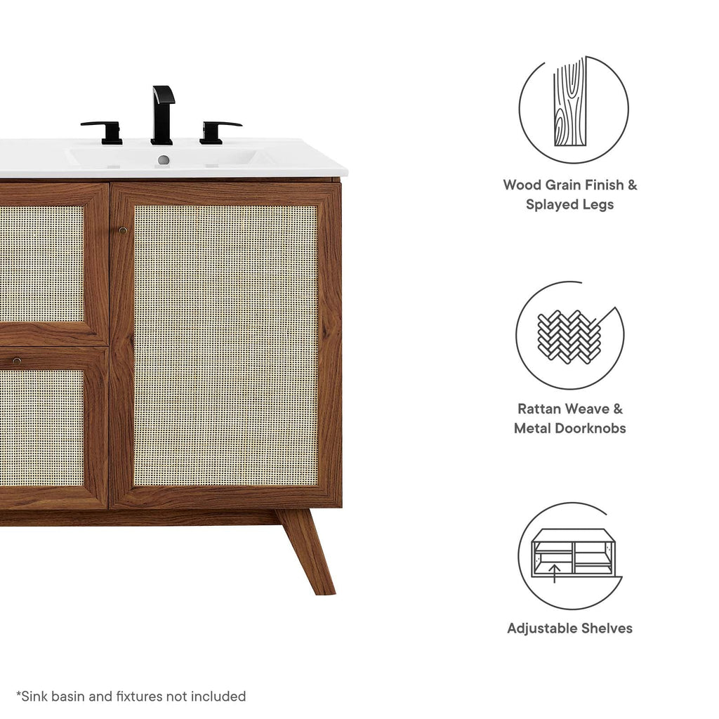 Soma 48" Single or Double Sink Compatible Bathroom Vanity Cabinet (Sink Basin Not Included) by Modway