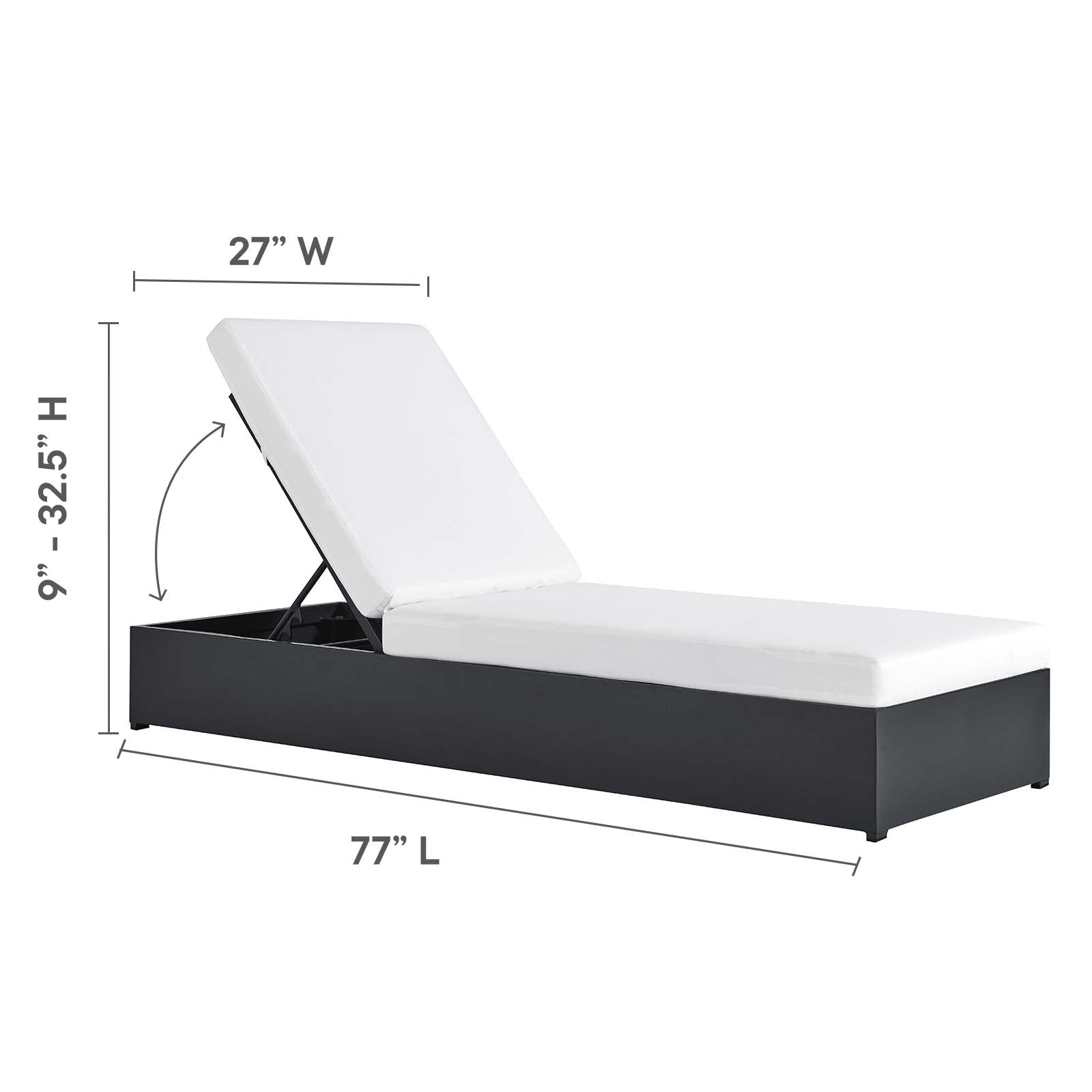Tahoe 3-Piece Outdoor Patio Powder-Coated Aluminum Chaise Lounge Set by Modway