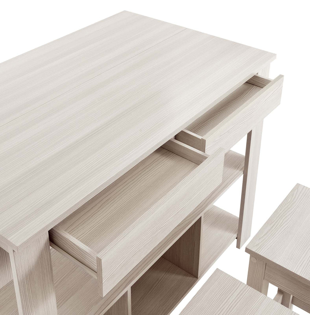 Meadowbrook 3-Piece Kitchen Island and Stool Set by Modway