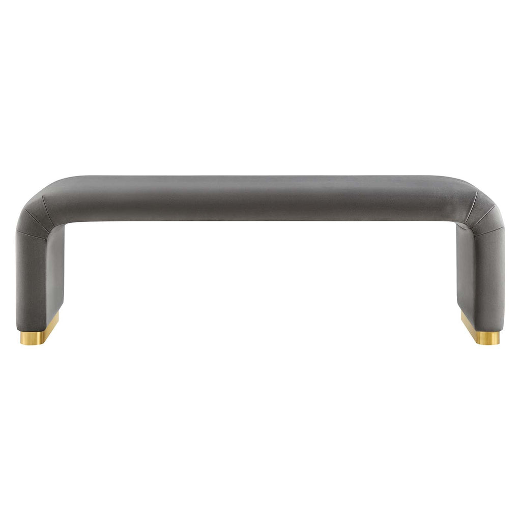 Koda Performance Velvet Waterfall Long Bench by Modway