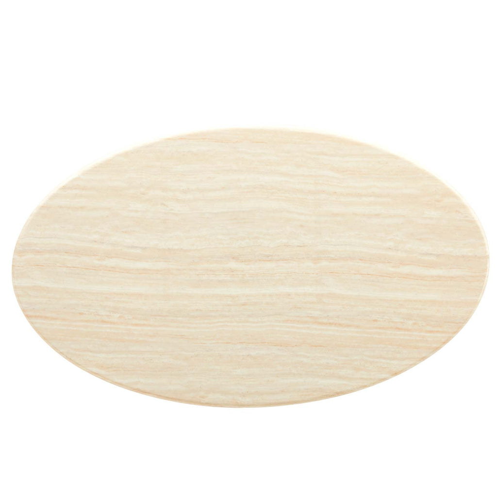 Lippa 60" Oval Faux Travertine Dining Table by Modway