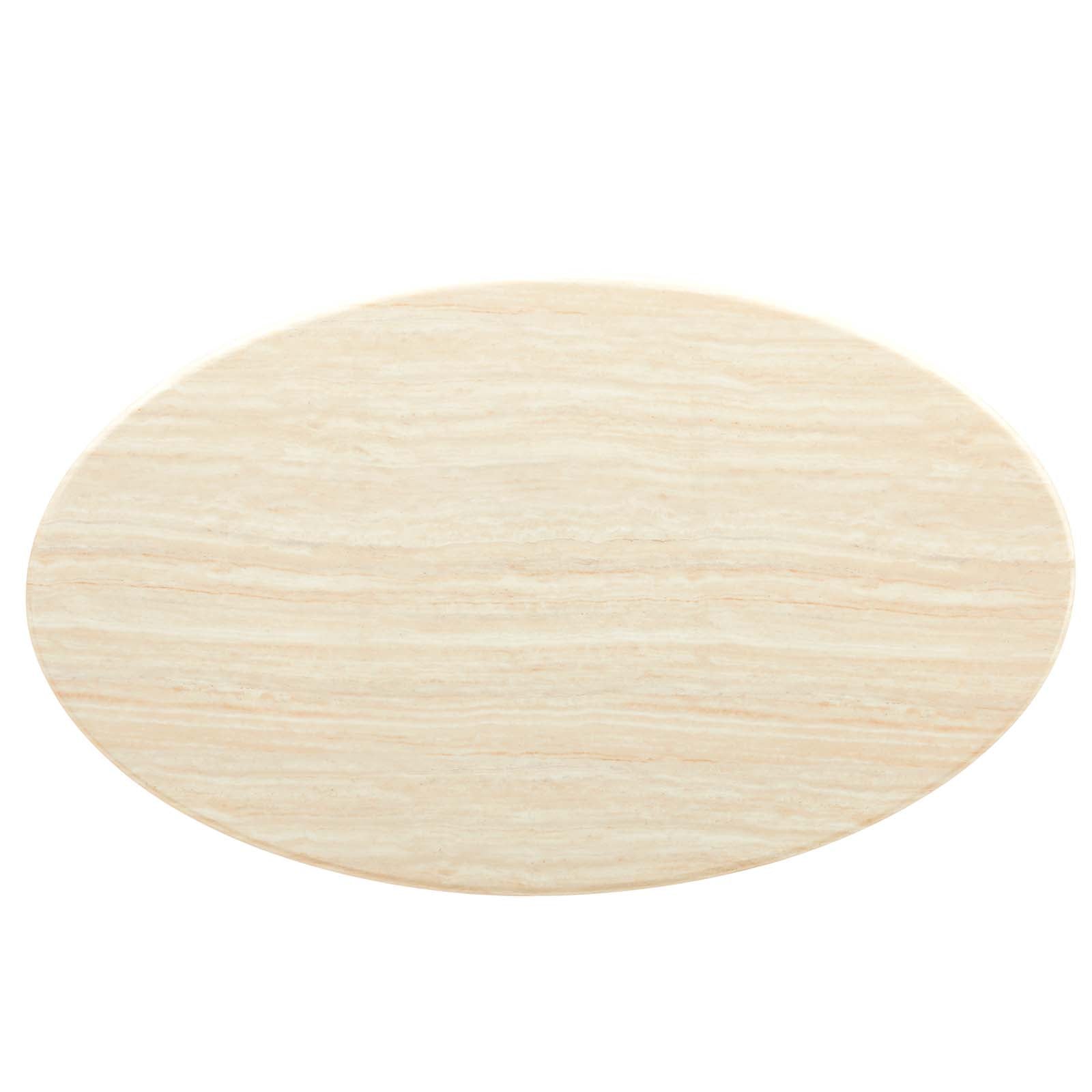 Lippa 60" Oval Faux Travertine Dining Table by Modway