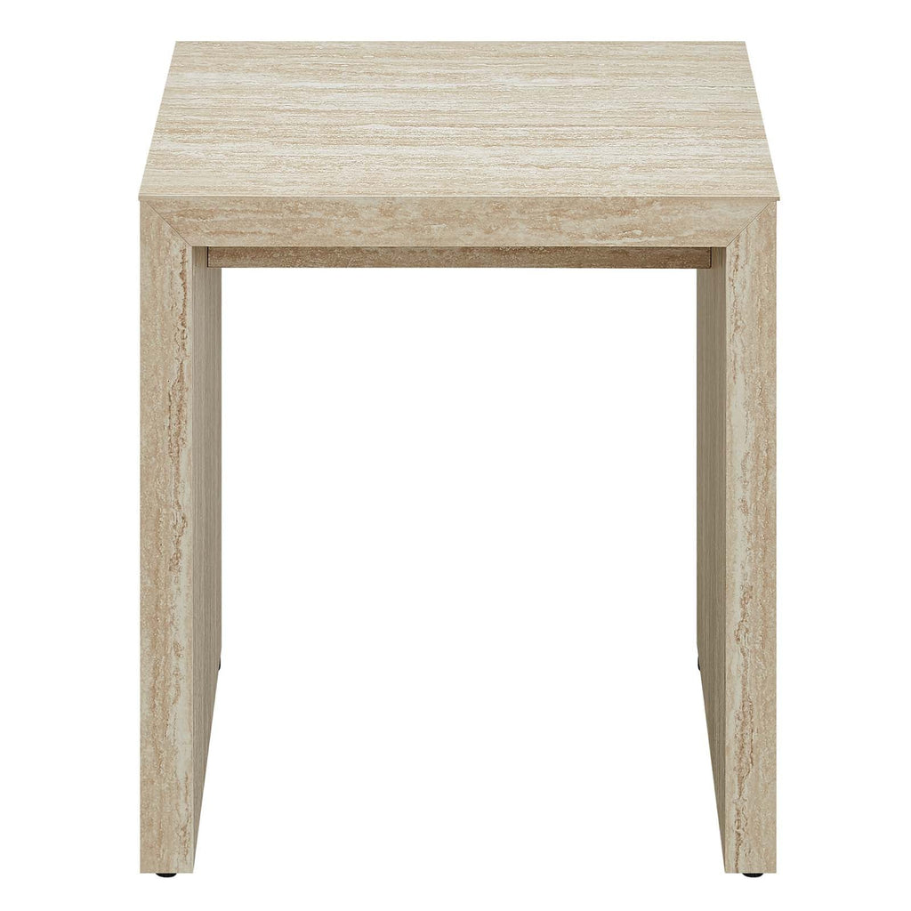 Mirella Faux Travertine Side Table by Modway