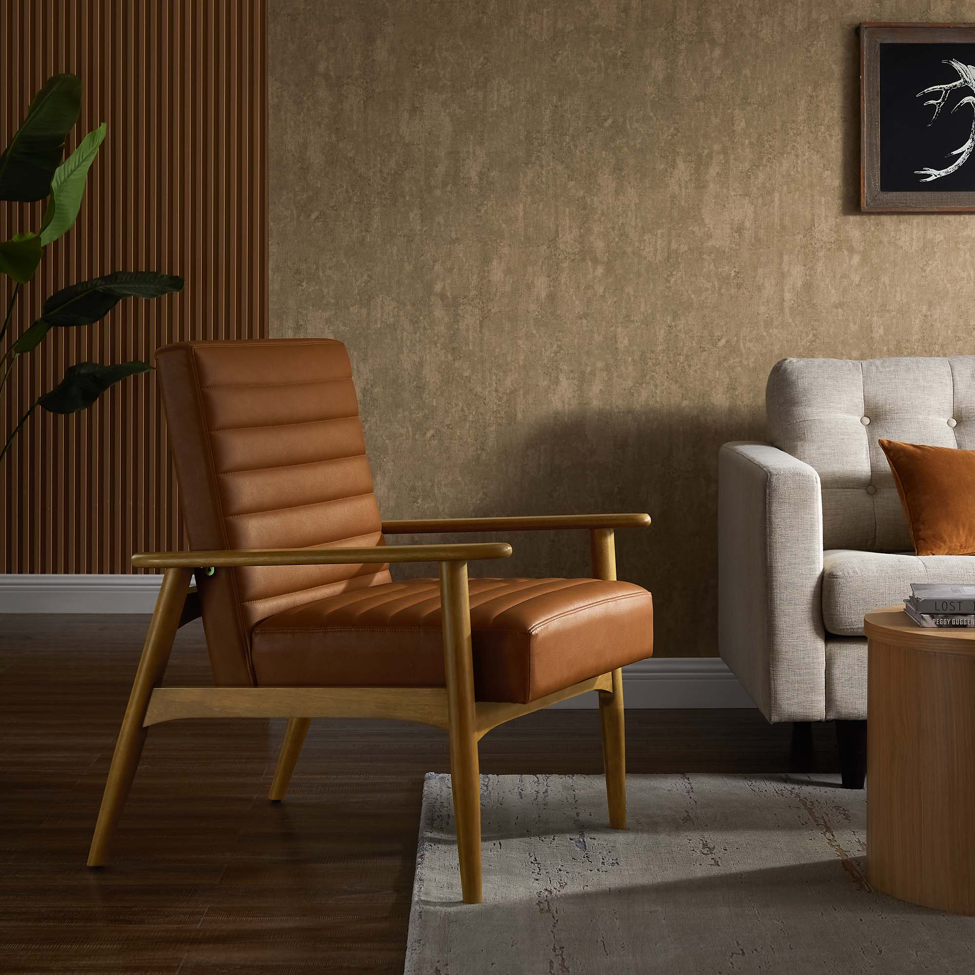 Jensen Vegan Leather Accent Chair by Modway