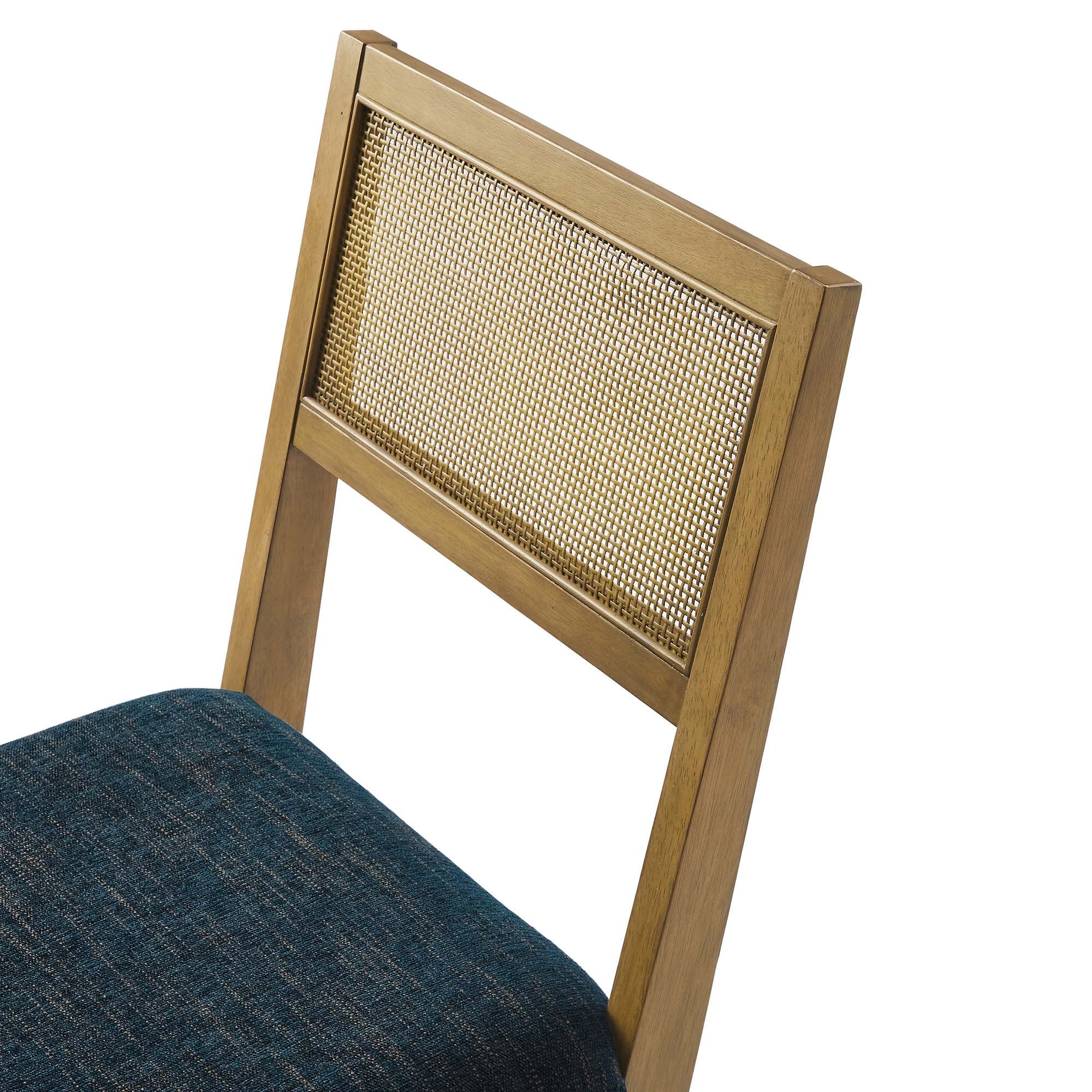 Nimba Faux Rattan Fabric Dining Chairs Set of 2 by Modway