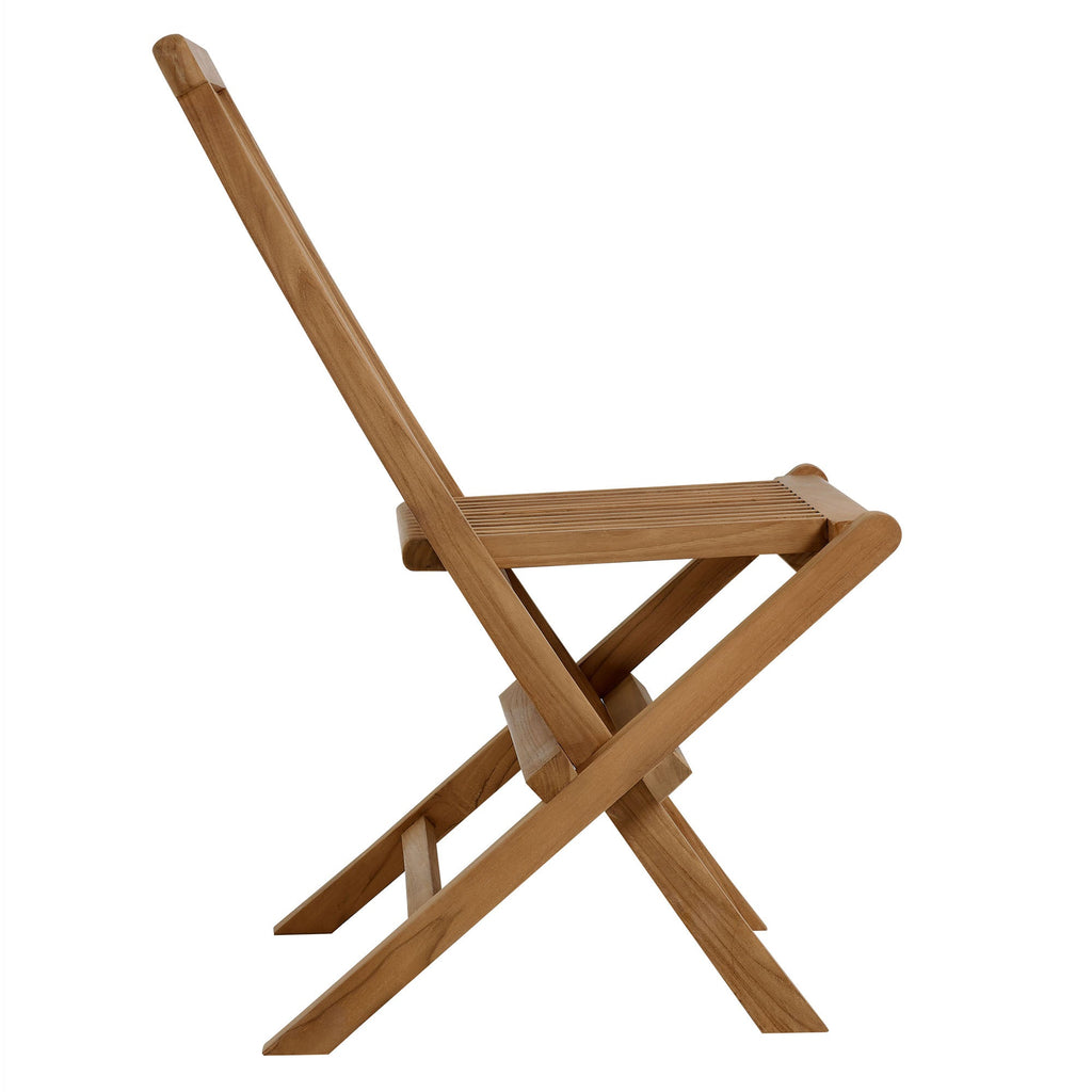 Vienna 5-Piece Outdoor Patio Teak Wood Dining Set with Folding Chairs by Modway