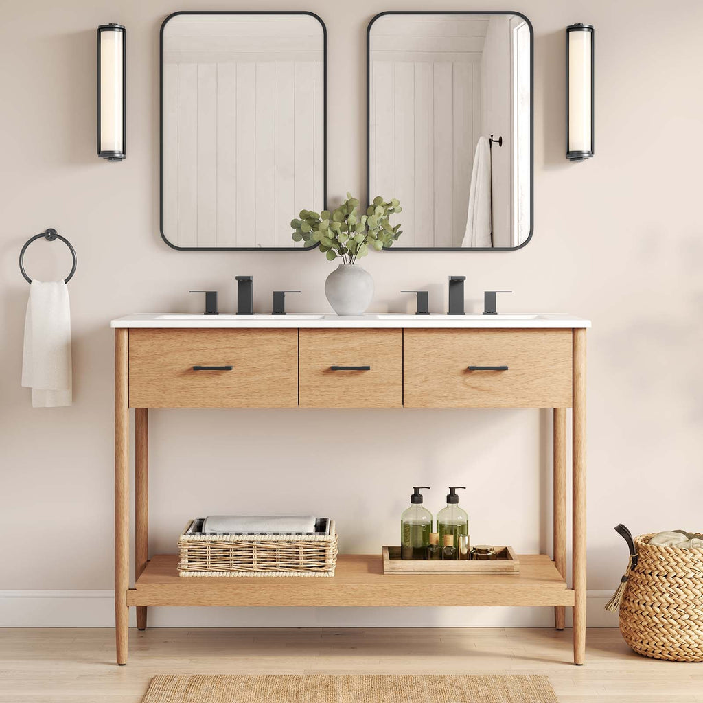 Zaire 48" Double Sink Bathroom Vanity by Modway