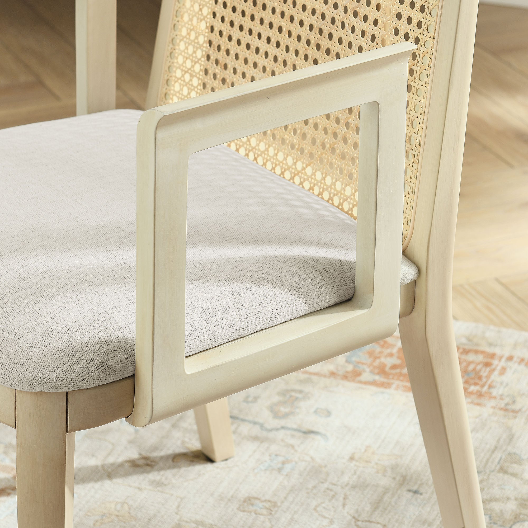 Monarch Wood and Rattan Dining Armchair by Modway