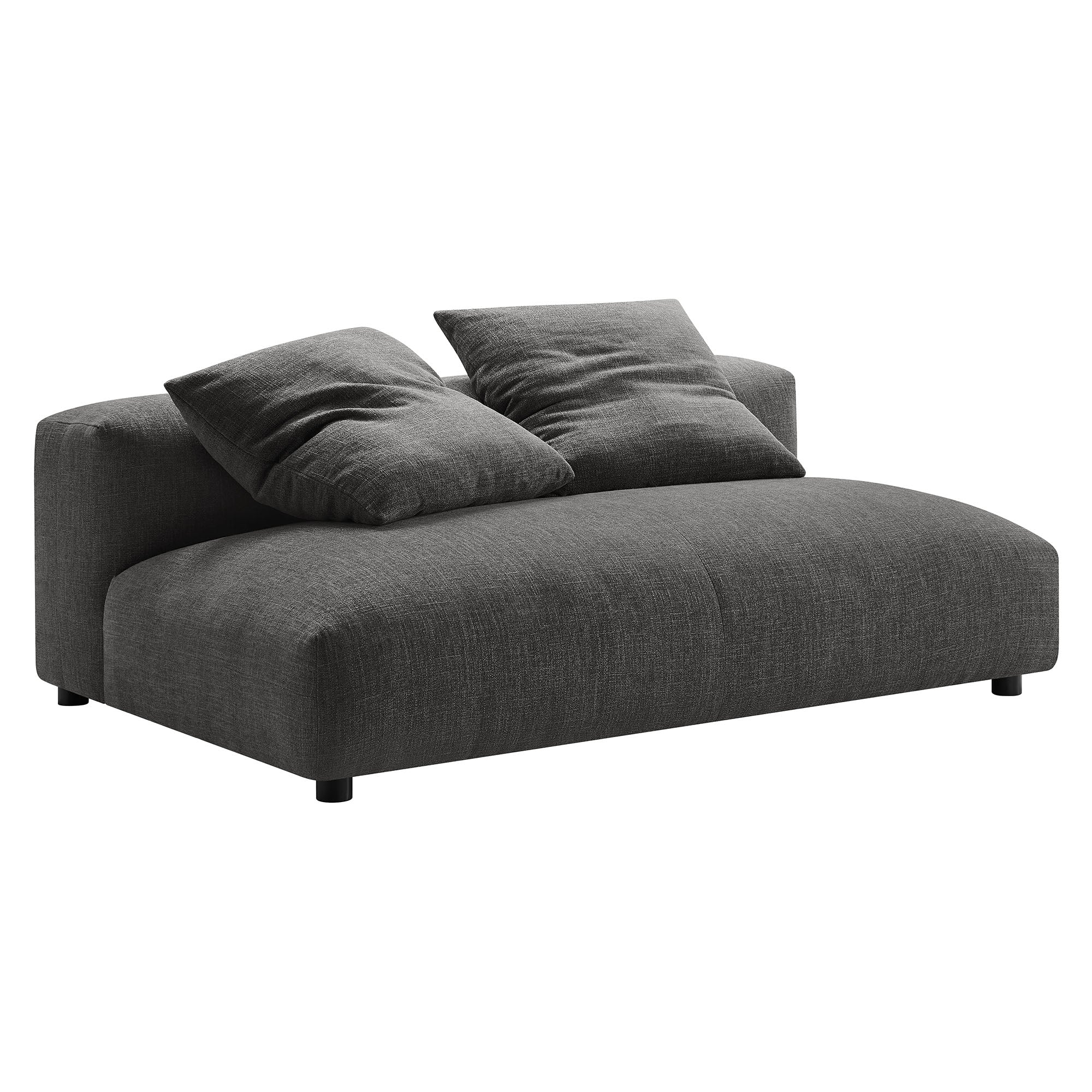 Solace Modular Upholstered Fabric Armless Loveseat and Ottoman Set by Modway