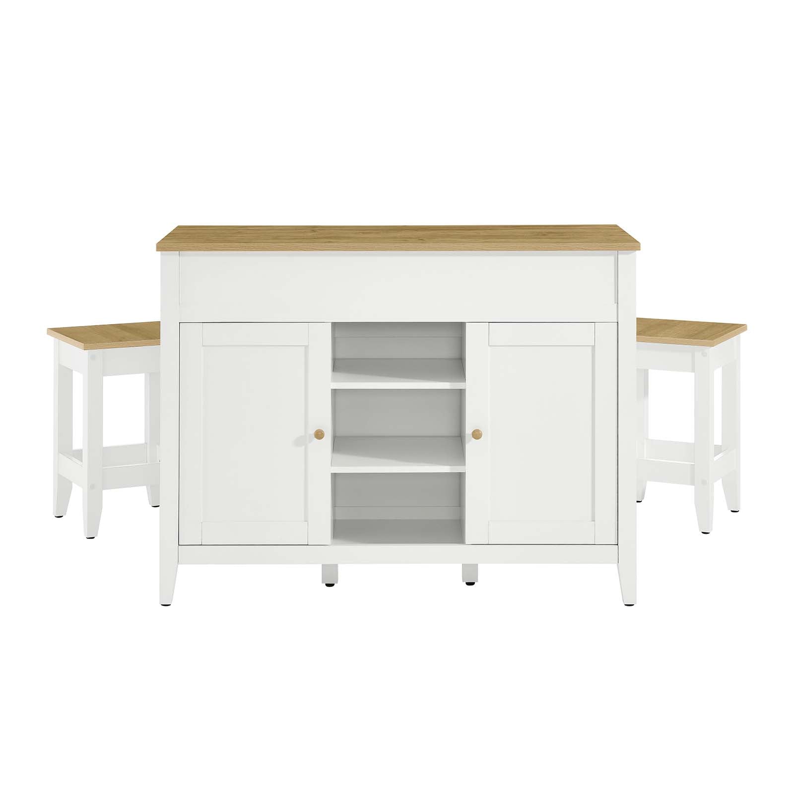 Garland 3-Piece Kitchen Island and Stool Set by Modway