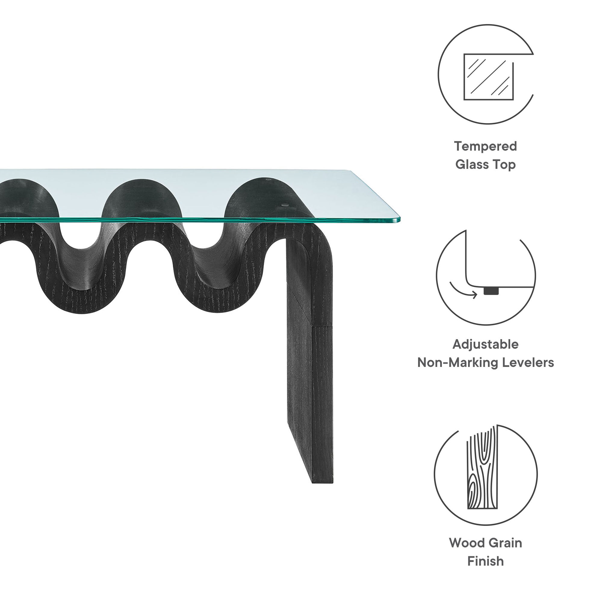 Ondine Glass Top Coffee Table by Modway