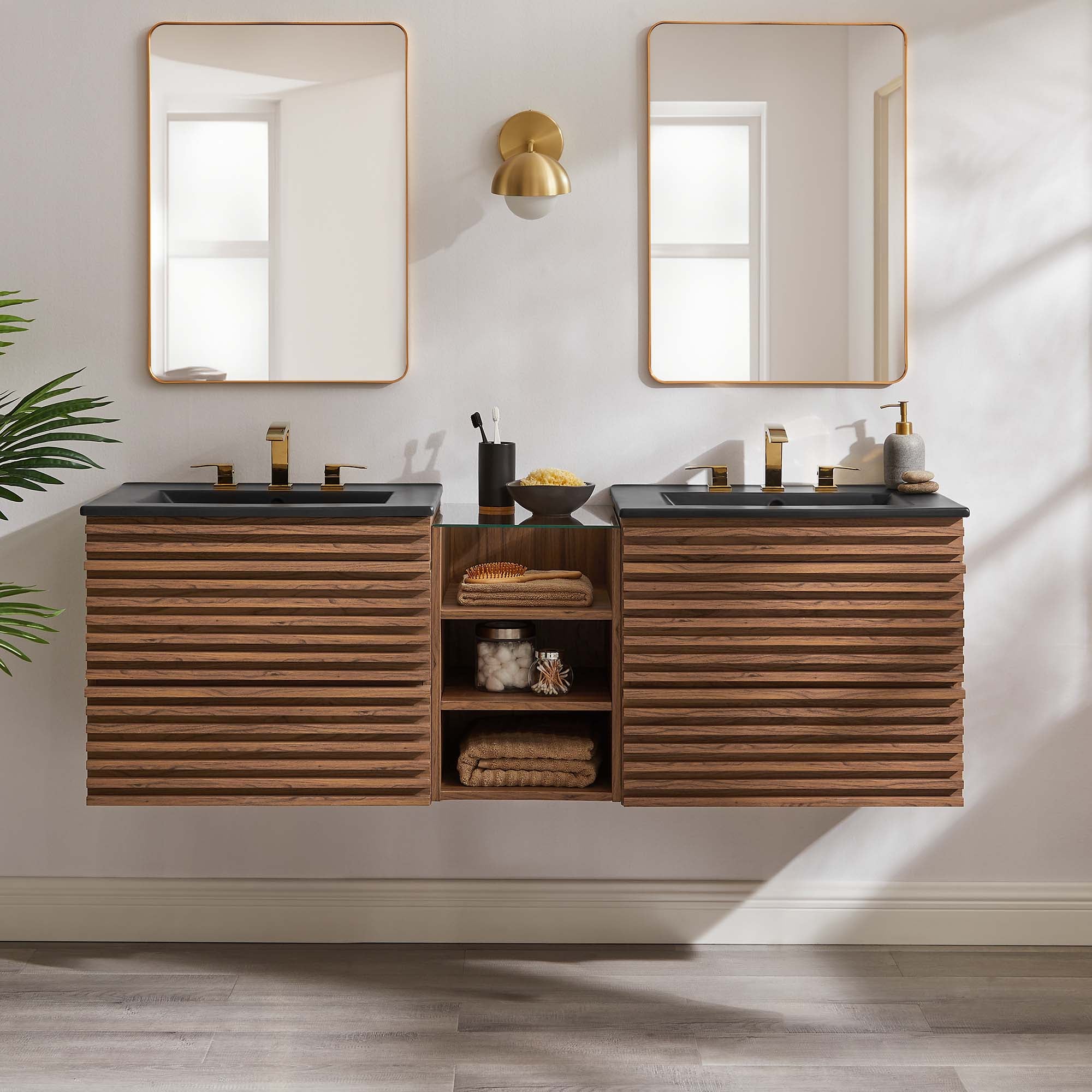 Render 62" Wall-Mount Double Sink Bathroom Vanity by Modway