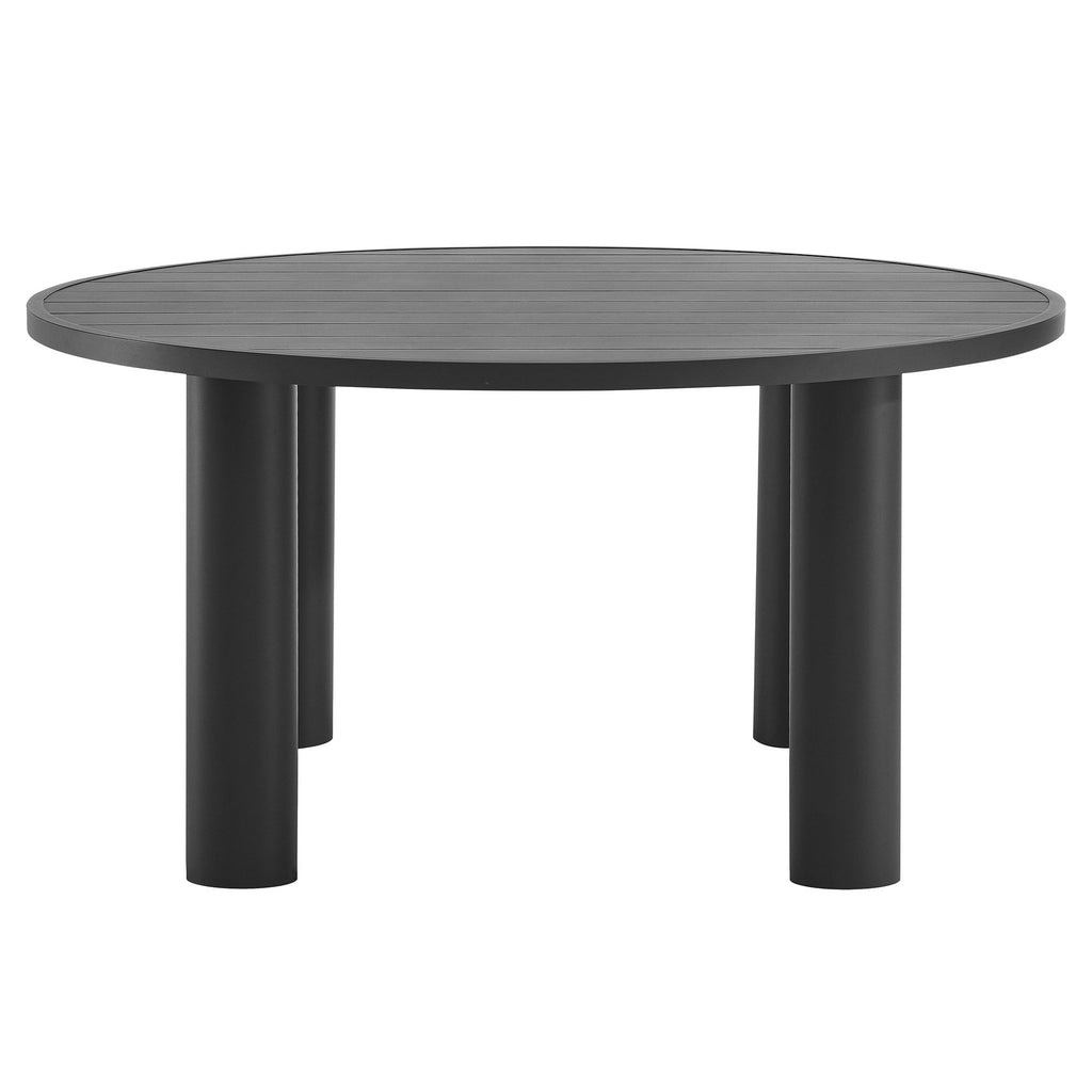 Nautica 5-Piece Round Outdoor Patio Aluminum Dining Table and Chairs Set by Modway