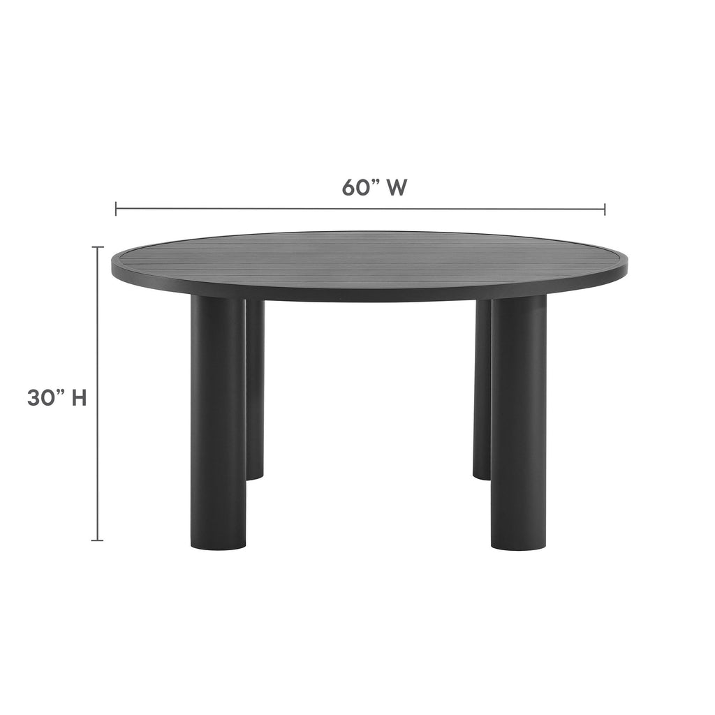 Nautica 5-Piece Round Outdoor Patio Aluminum Dining Table and Chairs Set by Modway
