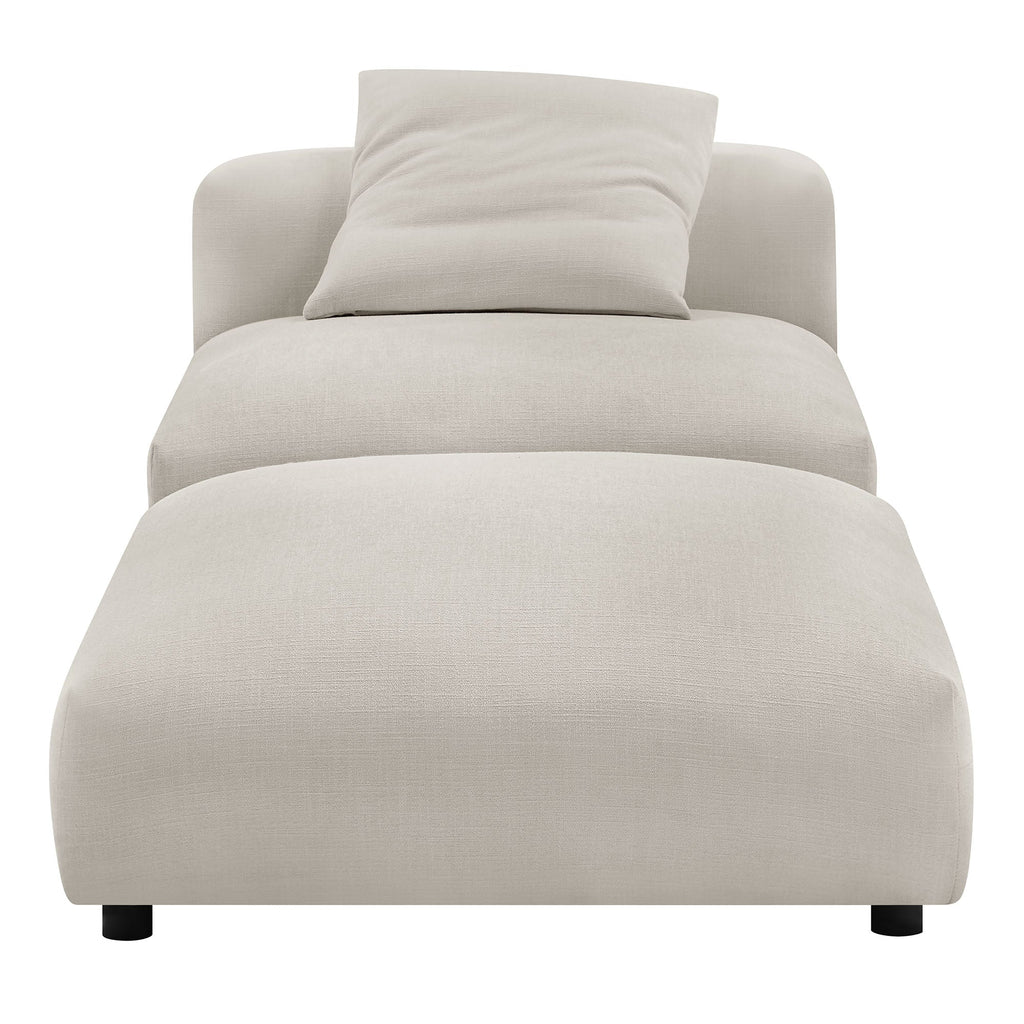 Solace Modular Upholstered Fabric Armless Chair and Ottoman Set by Modway