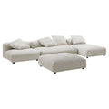 Solace 4-Piece Modular Corduroy Upholstered Sectional Sofa With Ottoman by Modway