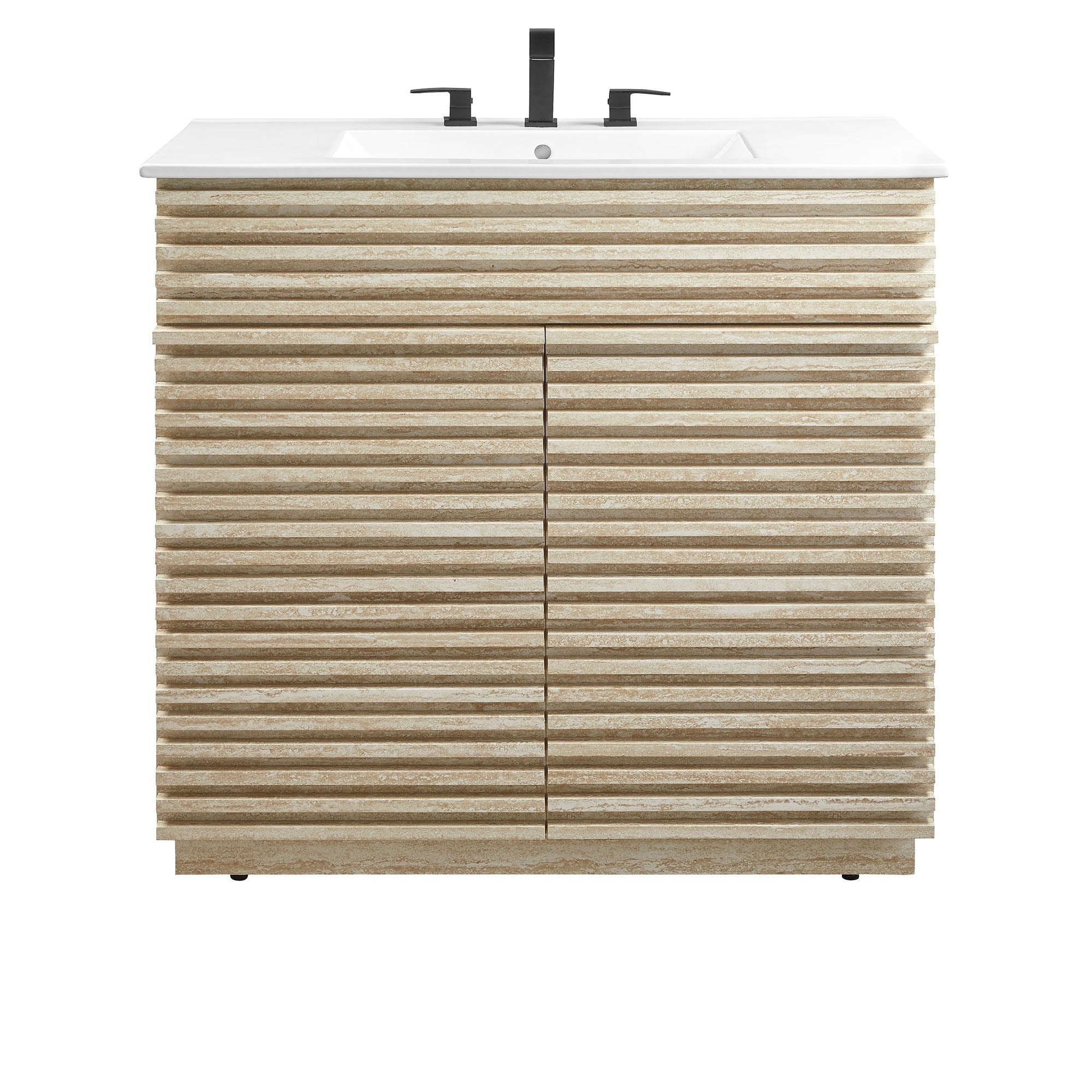 Render 36" Faux Travertine Bathroom Vanity With Sink by Modway