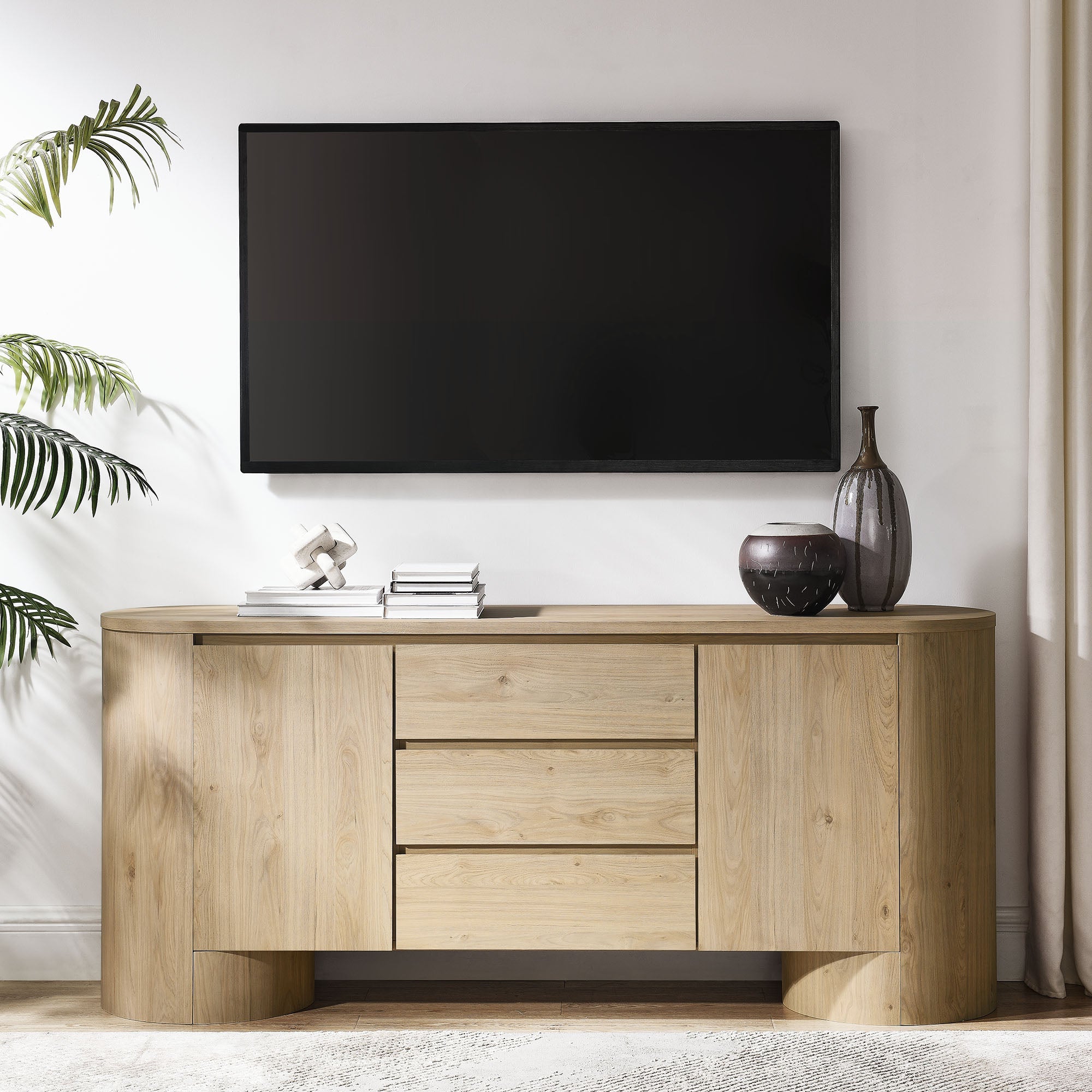 Duval 71" Rounded Sideboard Storage Cabinet by Modway