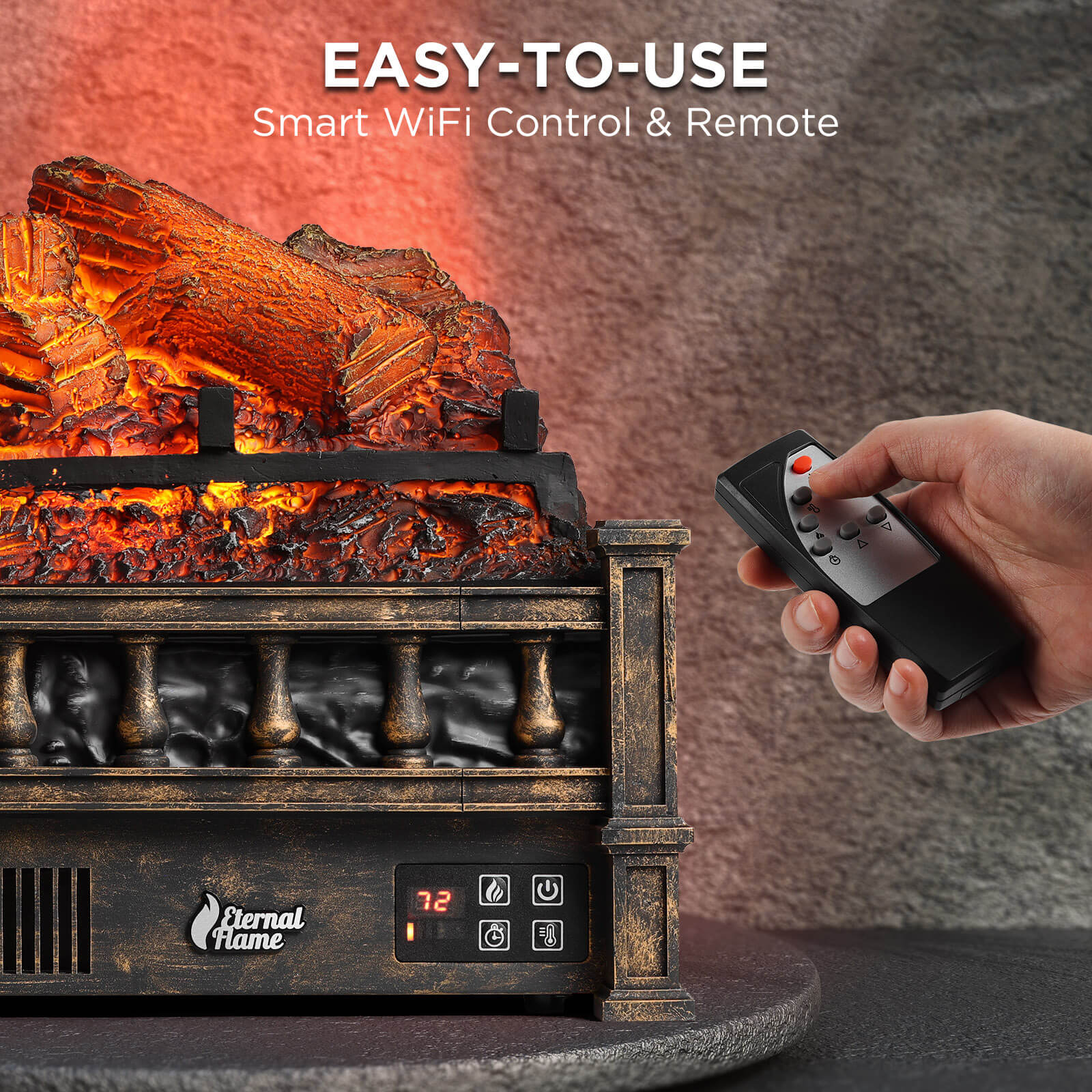 (Open) Eternal Flame EF23-LG Electric Fireplace Logs