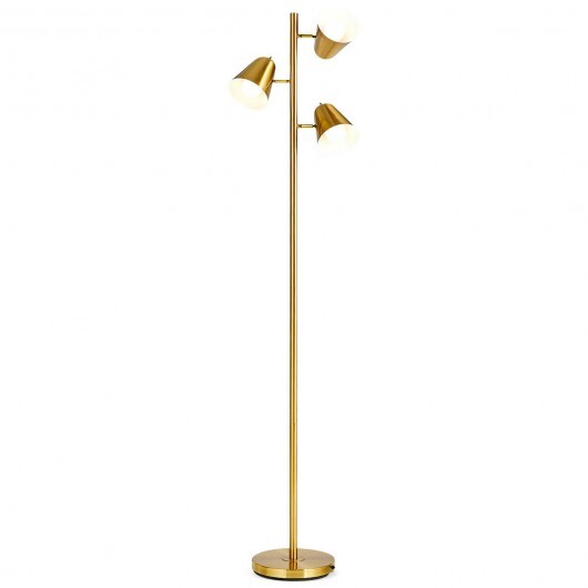 64 Inch 3-Light LED Floor Lamp Reading Light for Living Room Bedroom-Golden
